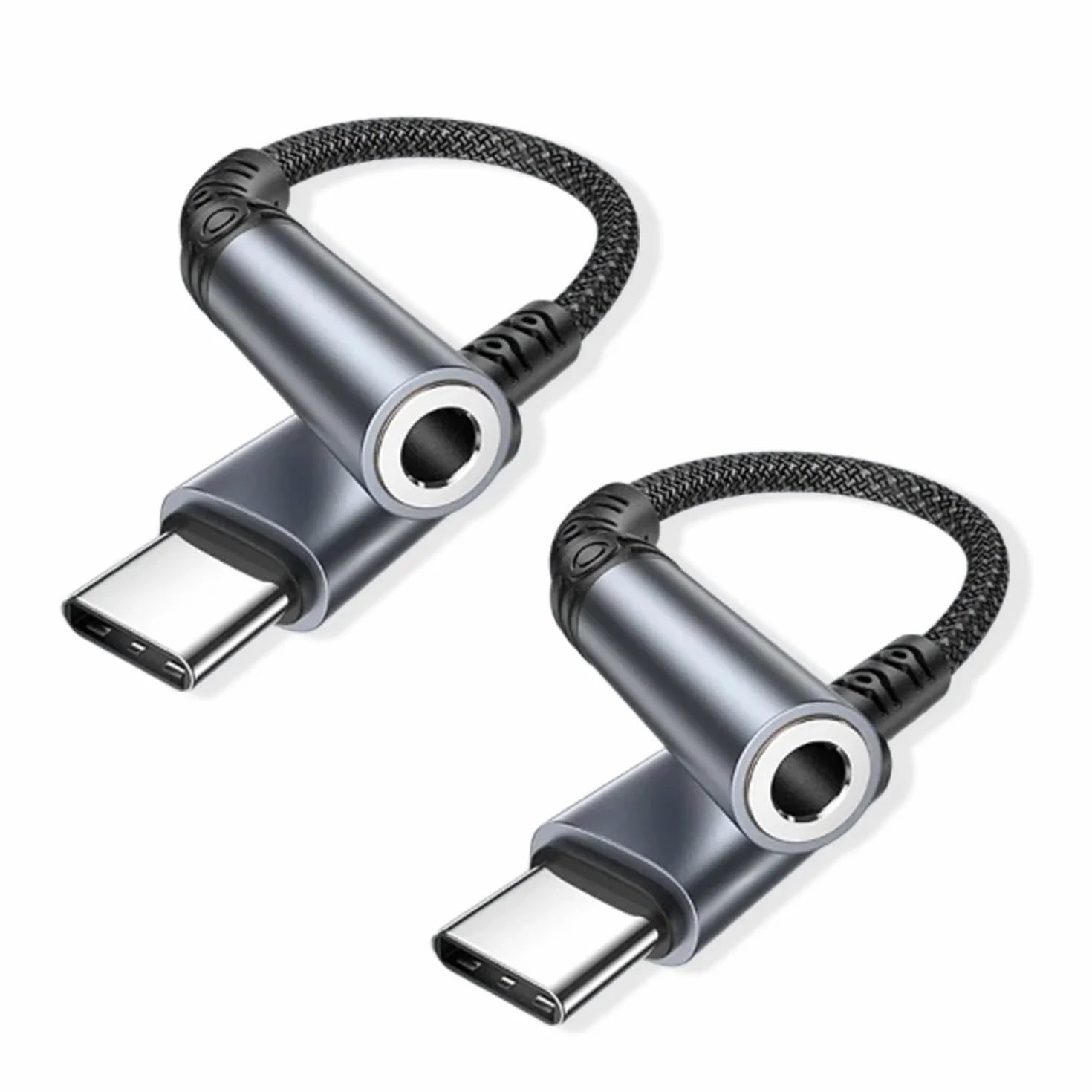 BLITEZZ Adapter USB C do jacka 3,5 mm (0,12 m, 2sztuki),Adapter USB-C do jacka 3,5 mm, adapter słuchawkowy USB C,kabel audio Aux,kompatybilny z iPhone'em 16/15,Galaxy S25 S24 S23 S22/Huawei P60/P50