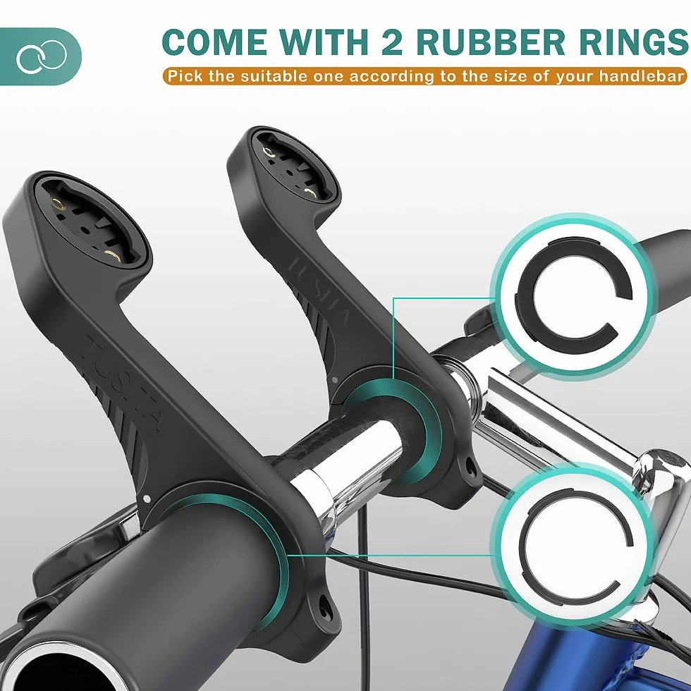 TUSITA Przedni Uchwyt Kompatybilny z Garmin Bike GPS Computer,XOSS G/G+,iGPSPORT GPS - Rowerowe Kierownica 25,4 mm 31,8 mm Uchwyt na światło Uchwyt Kamery - Rower Combo Rozszerzone Mocowanie Szosowe
