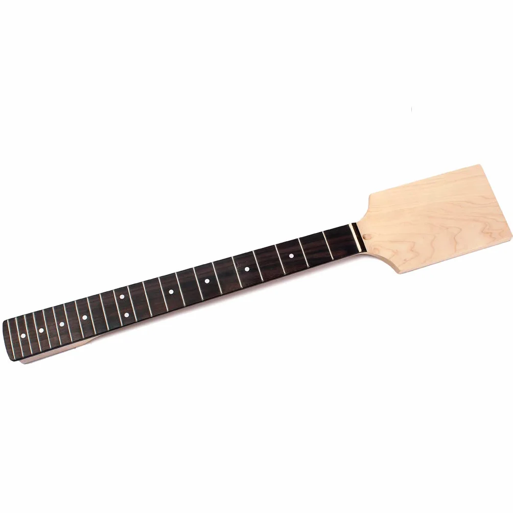 Alnicov Nielakierowana szyjka gitarowa z drewna klonowego, główka z 22 progami do gitary elektrycznej, część zamienna, białe kropki