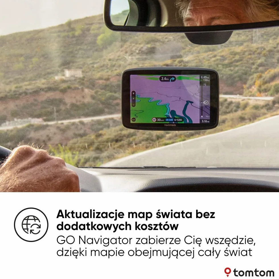 TomTom GO Navigator Nawigacja samochodowa (6-calowy ekran, aktualne informacje drogowe i ostrzeżenia o fotoradarach na okres próbny, mapy świata, aktualizacje przez sieć Wi-Fi)