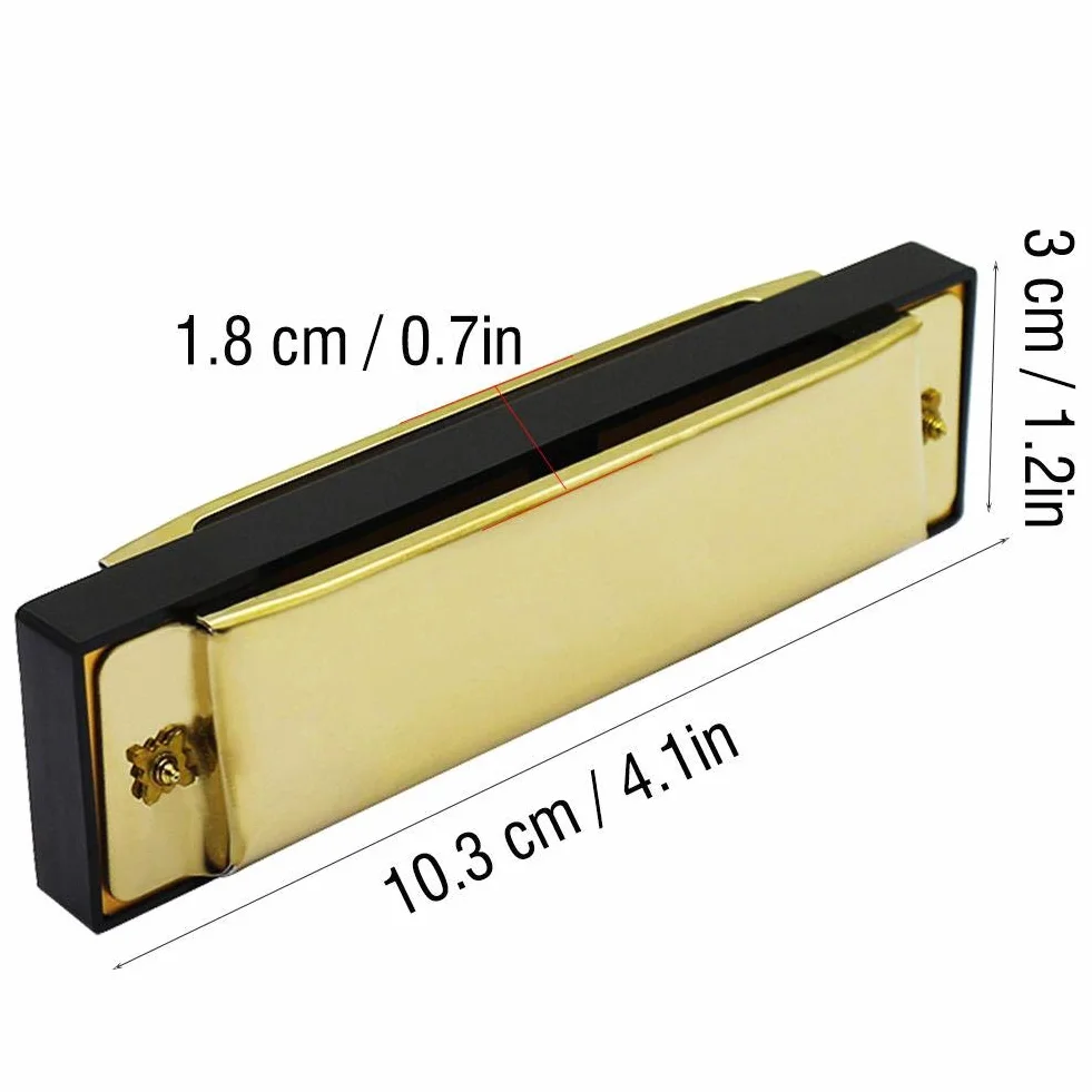 Alomejor Harmonijka 10 otworów 20 melodii harmonijka diatoniczna profesjonalna metalowa edukacyjna instrument muzyczny dla początkujących studentów dzieci