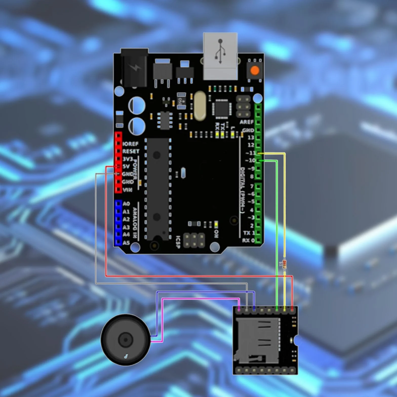 5 szt. mini odtwarzacz MP3 DFPlayer Master Module kompatybilny z Arduino obsługuje kartę TF i pamięć USB Flash