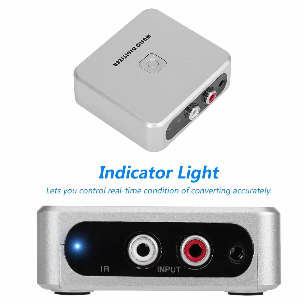 Tangxi Digitizer muzyki MP3, nagrywarka CD, 3,5 mm konwerter audio i cinch L R MP3, 128 Kb/s, urządzenie do nagrywania muzyki i audio z pilotem zdalnego sterowania (obsługuje U-Disk/kartę SD)