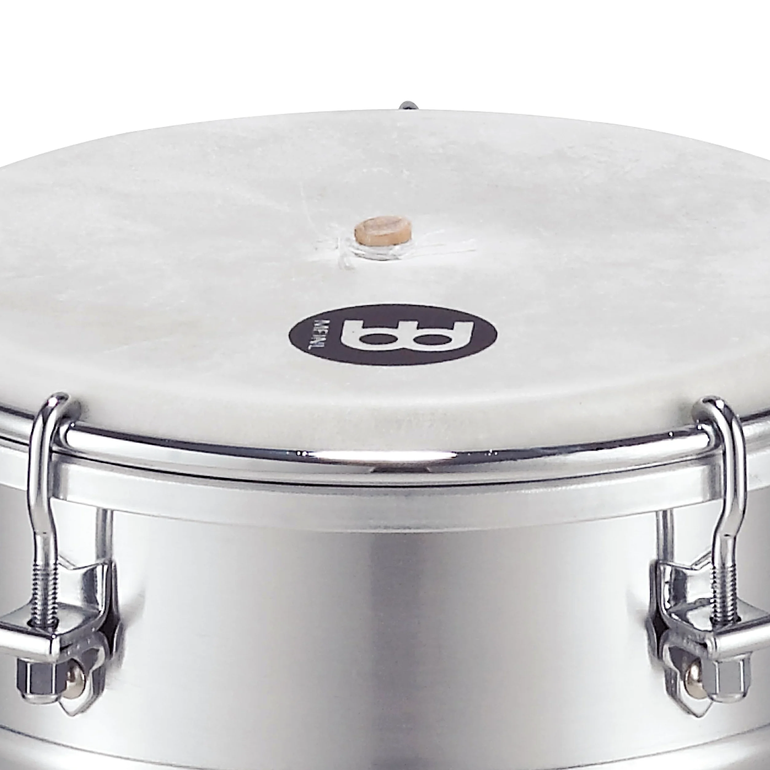 Meinl Percussion Seria aluminiowa Cuica - bardzo mały bęben ręczny z kozą skórą, wysokość 15 cm, aluminium, srebrny (QW6)