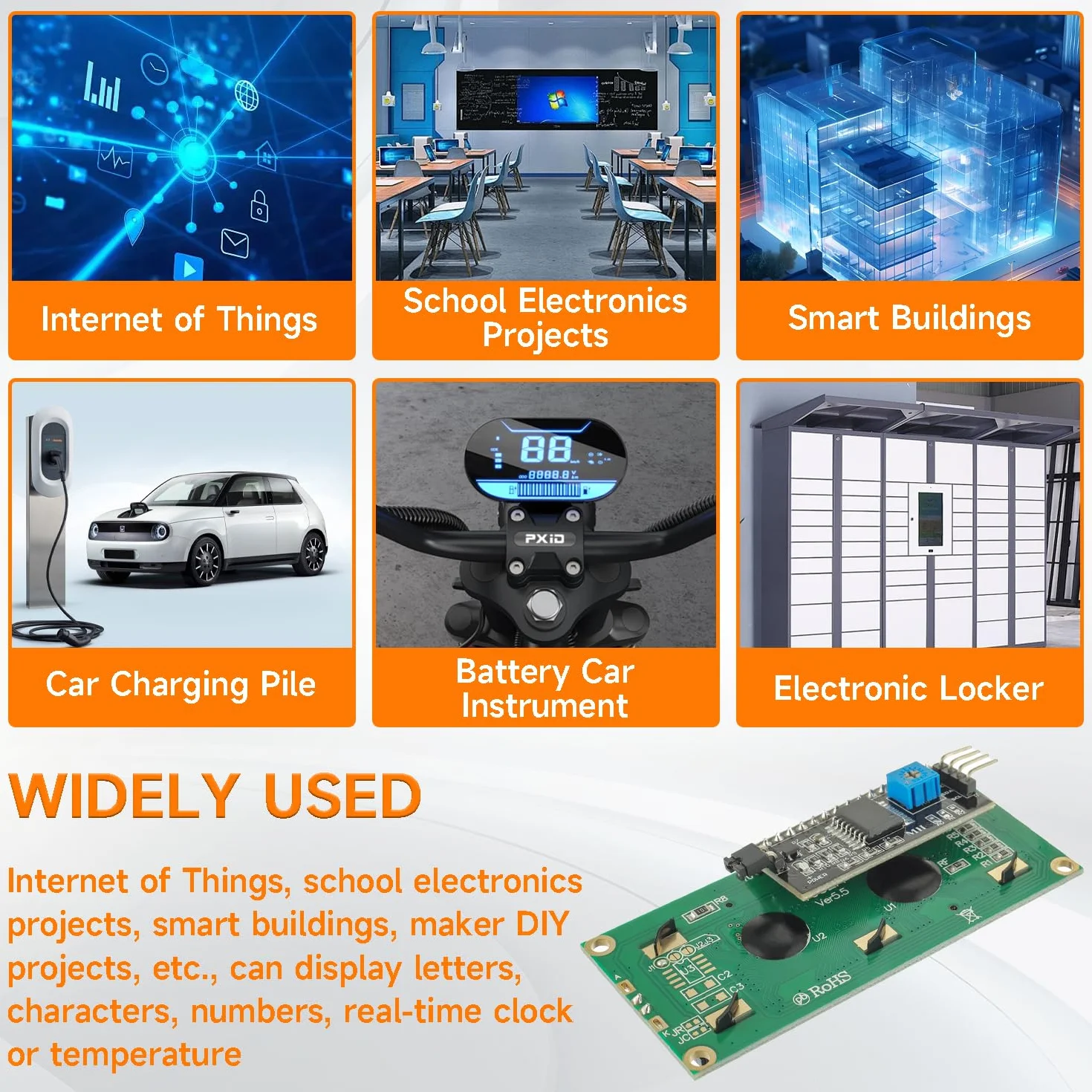 4-Pack I2C 1602 Moduł wyświetlacza LCD Moduł wyświetlacza szeregowego 16x2 kompatybilny z Arduino i Raspberry Pi
