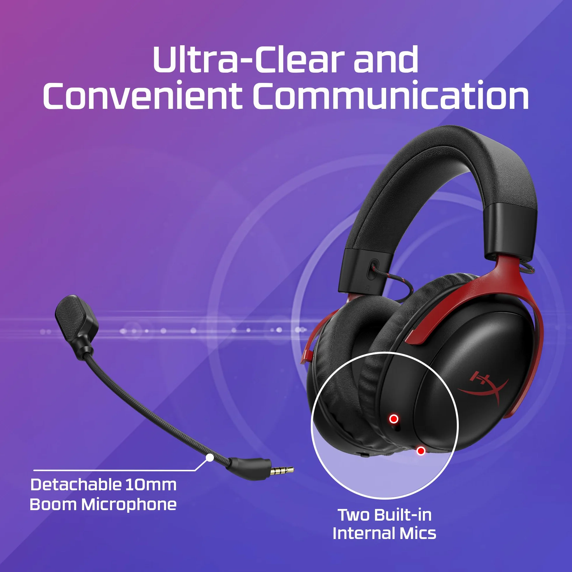 HyperX Cloud III S – bezprzewodowy zestaw słuchawkowy do gier, multiplatforma, 2,4 GHz, Bluetooth, czas pracy baterii do 120 godzin, 2,4 GHz, przetwornik nachylenia 53 mm, zdejmowany mikrofon 10 mm