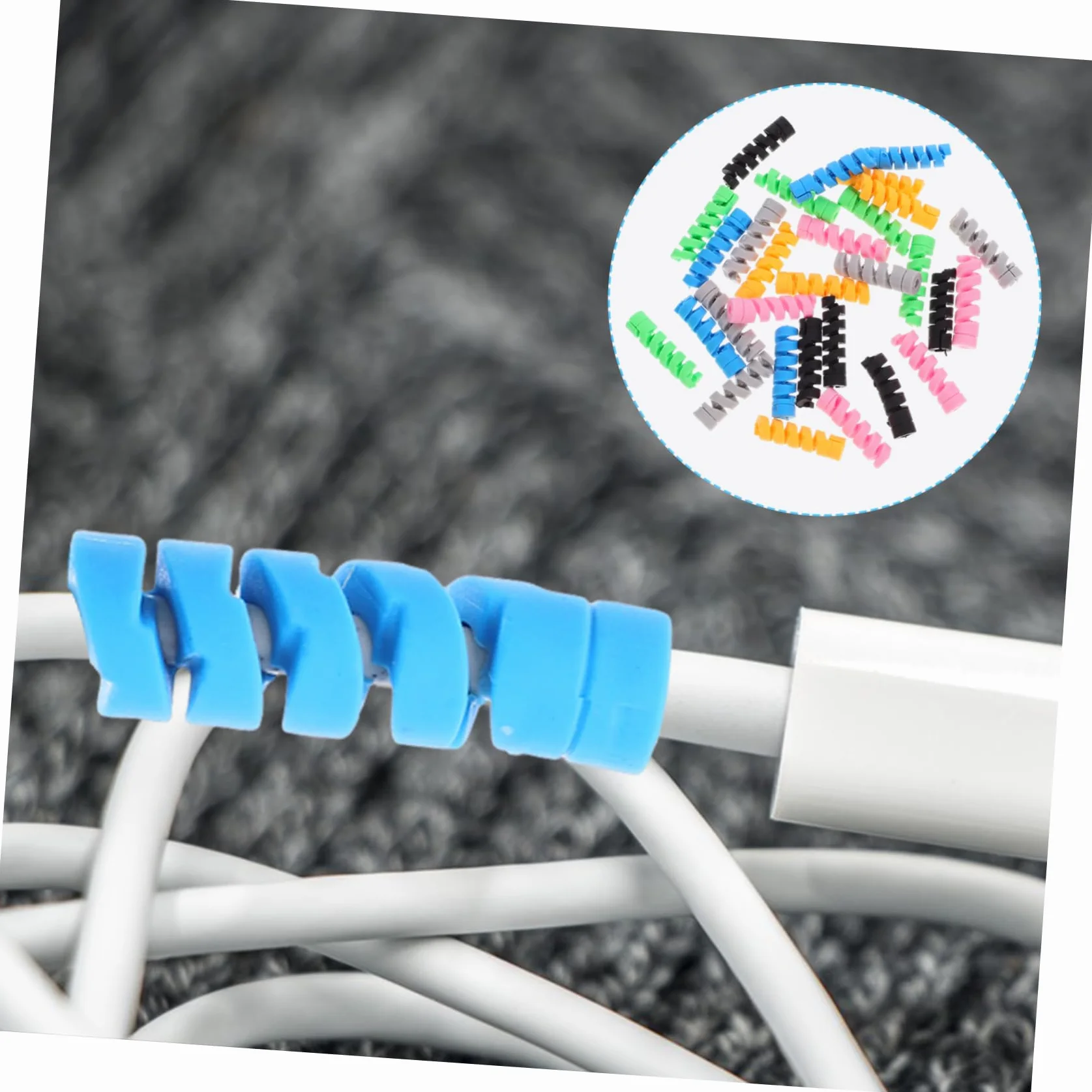 30szt Tuleja Ochronna Kabla Danych Elastyczna Osłona Kabla Spiralna Osłona Przewodu Usb Zabezpieczenie Kabla Myszy Kabel Do Ładowania Żel Krzemionkowy Przeciwzłamaniowy