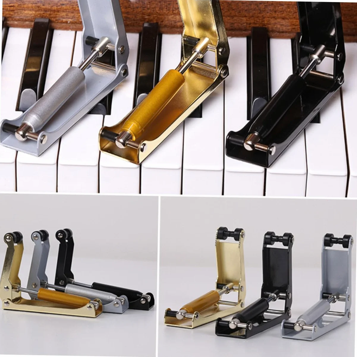 TOYANDONA Piano Slow Fall Device Metalowy Deakcelerator Pokrywy Pianina Łatwy Instalacji Ochrona Przed Zarysowaniami Akcesoria Do Pianina Czarny