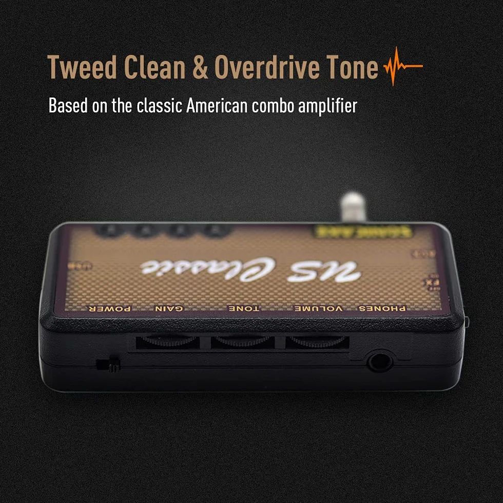 SONICAKE Mini wzmacniacz gitarowy Reverb AMP słuchawkowy kieszonkowy do ponownego ładowania US Classic