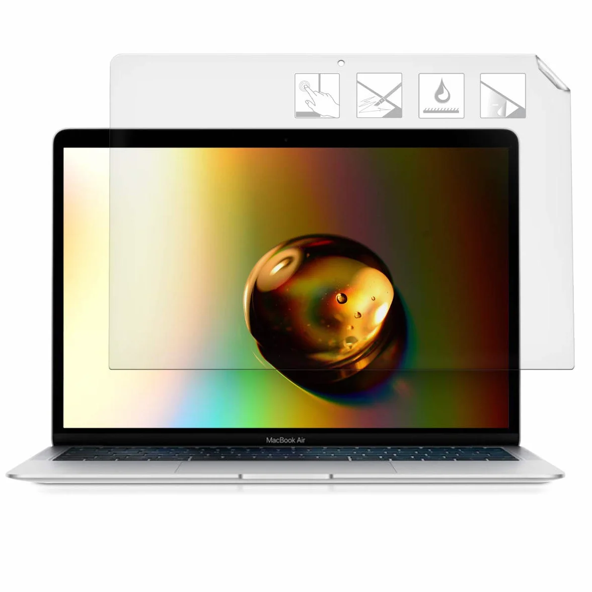 kwmobile Ochraniacz ekranu kompatybilny z Apple MacBook Air 13" Retina (od końca 2018 r.) - Ochraniacz ekranu, matowa, antyodblaskowa folia wyświetlaczowa