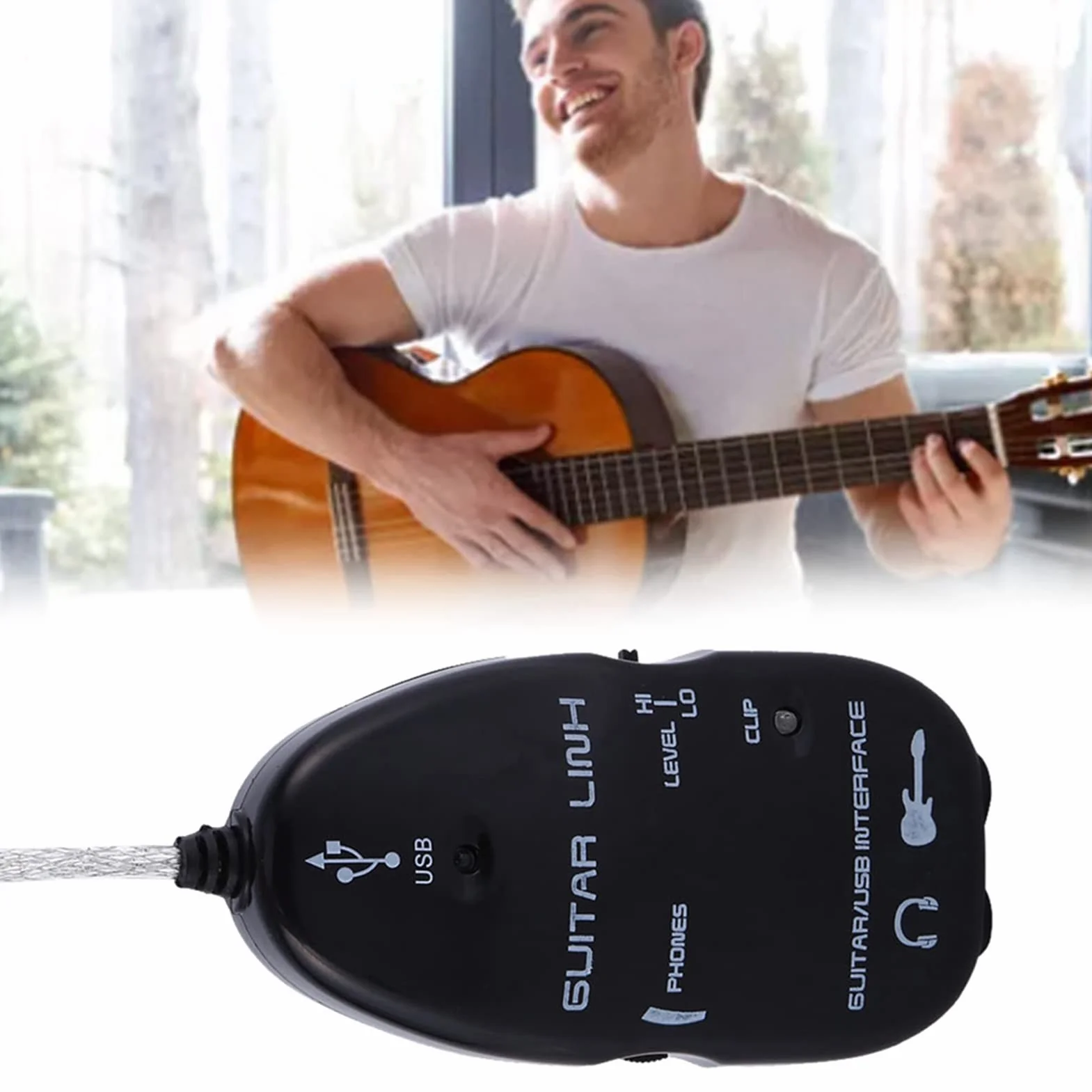 Kabel Rocksmith, profesjonalny kabel łączący do gitary USB, łatwa instalacja typu plug and play, sprzęt do nagrywania gitary z komputerem i jest odpowiedni do monitorowania