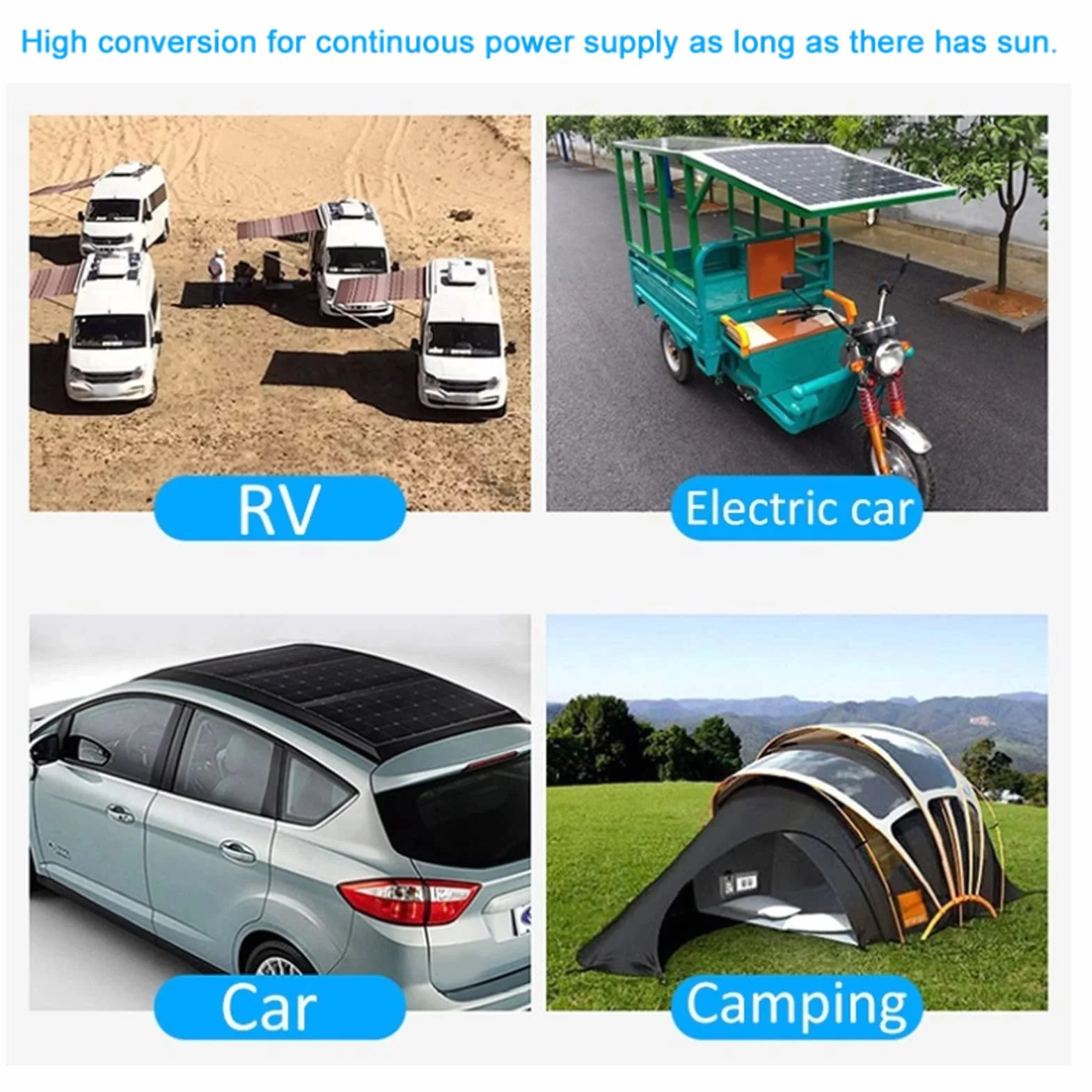 Zestaw paneli słonecznych zestaw startowy przenośnego panelu 250W 12V/24V z monokrystalicznym paneliem + kontroler ładowania 10A do samochodu, kempingowego, łodzi