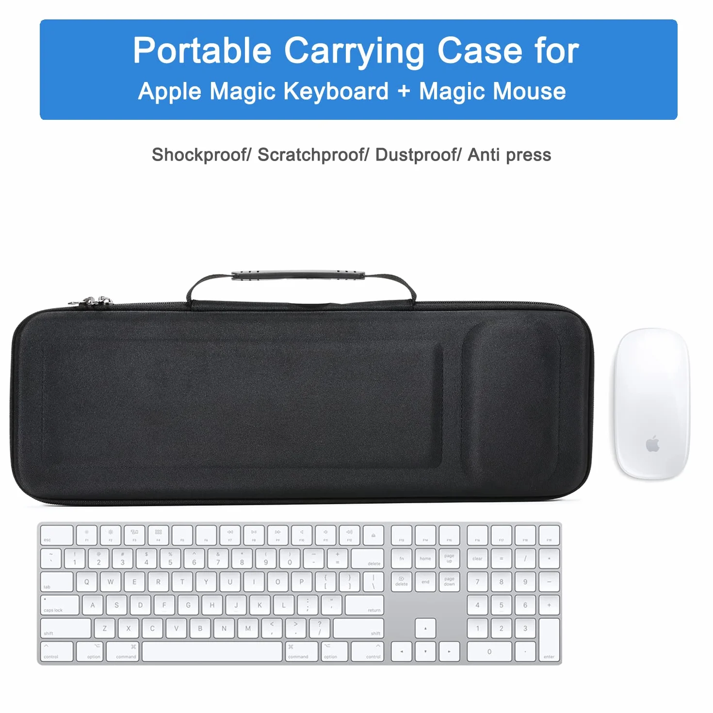 RAIACE Twarda obudowa do Apple Magic Keyboard + Magic Mouse stoi tylko na walizce