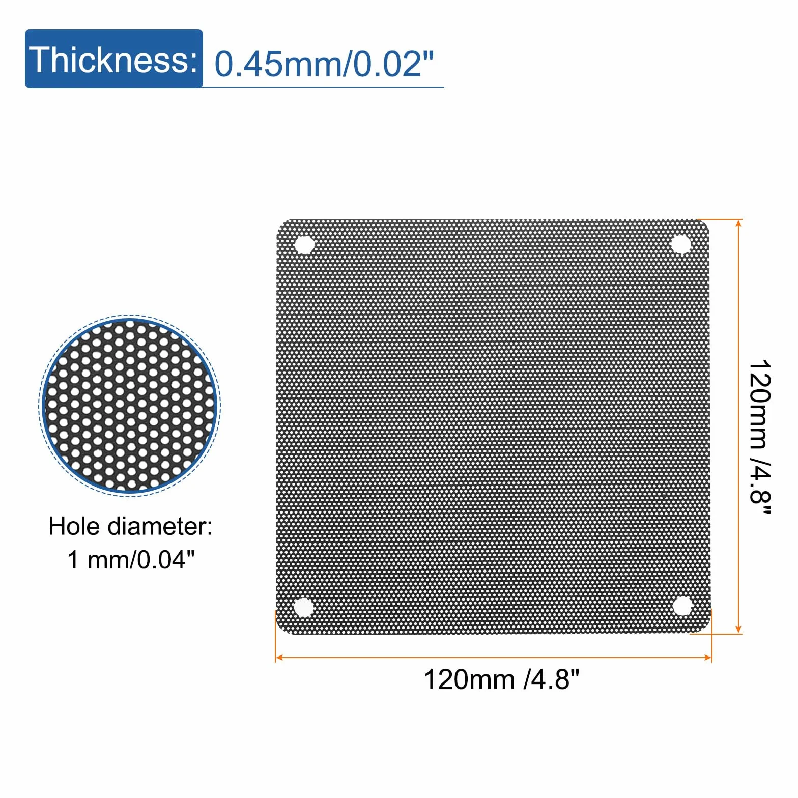 QUARKZMAN 10 sztuk PC filtr przeciwpyłowy, 120 mm x 120 mm, PCW, obudowa komputerowa, osłona przeciwpyłowa, kratka wentylatora do głośników podwozia komputera, kolor czarny