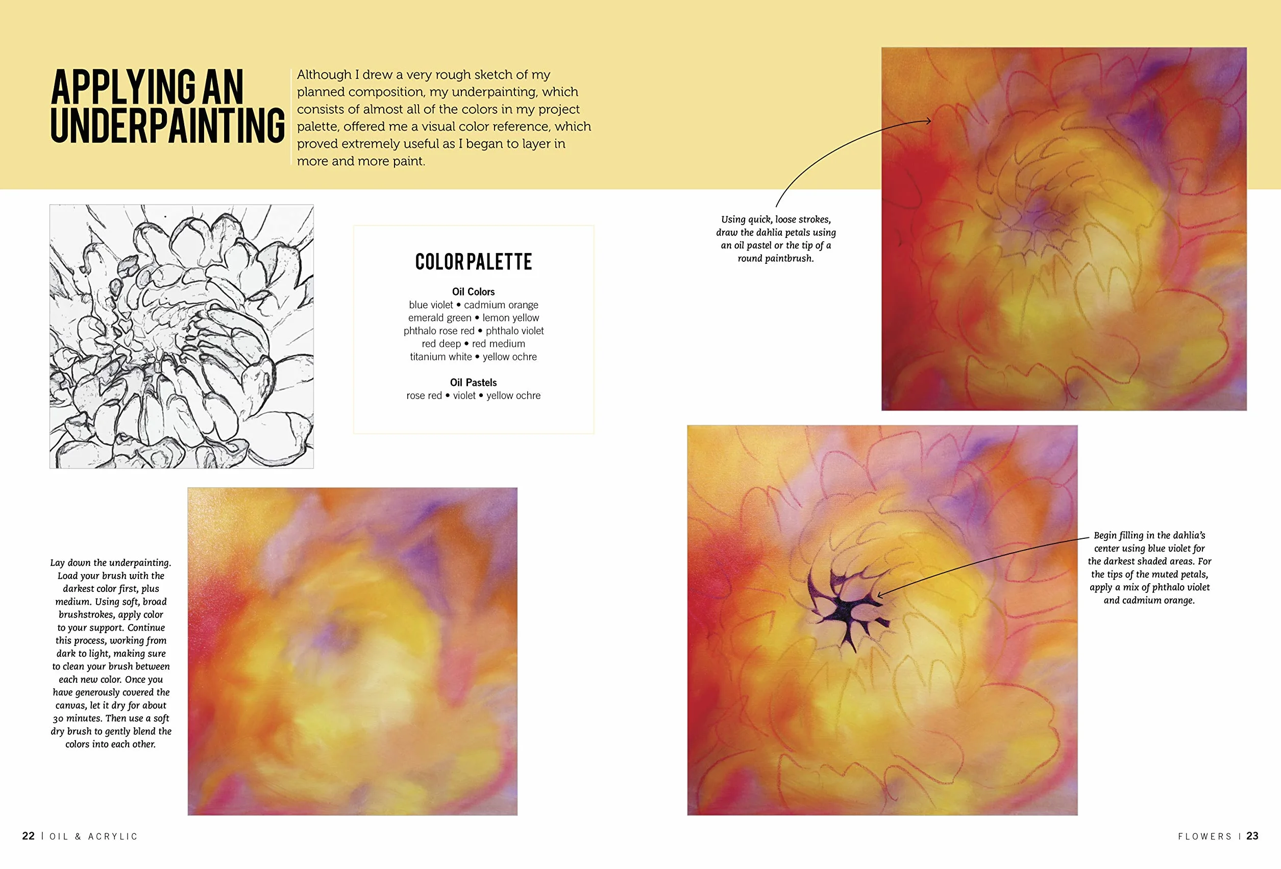 Oil & Acrylic: Flowers: Learn to paint step by step