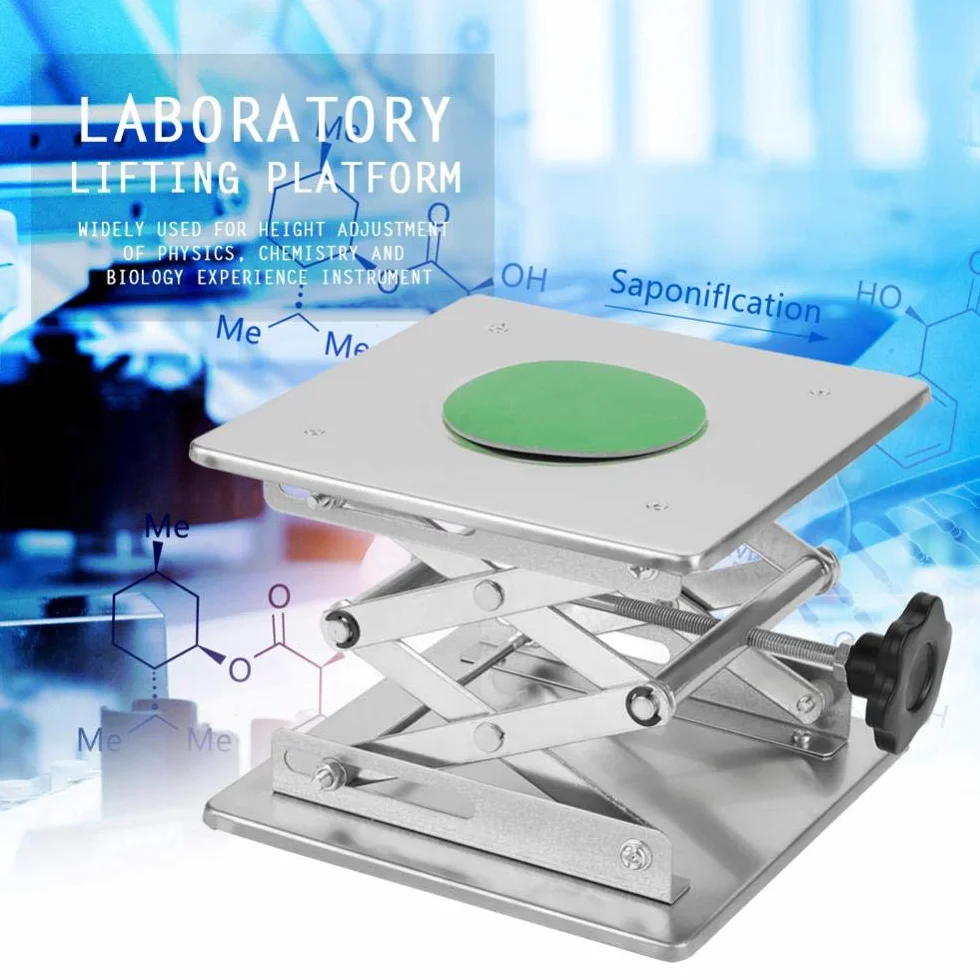 Podnośnik laboratoryjny, 200 x 200 x 280 mm, regulacja ze stali nierdzewnej, platforma do laboratorium szkolnego, biologia, instrument doświadczeń