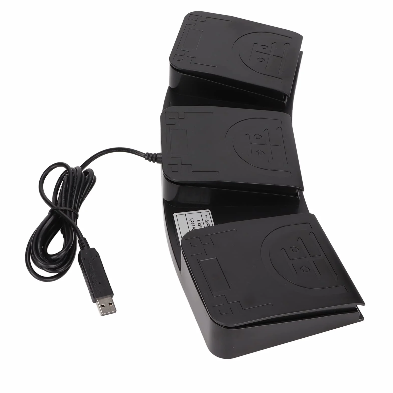 Pedał Przełącznika Akcji USB, 3 Klawisze Kontroler MIDI Sterowanie Przełącznikiem Nożnym Dostosowana Programowalna Klawiatura Komputera Pedał Akcji do Gier Wideo, Klawiatury, Myszy