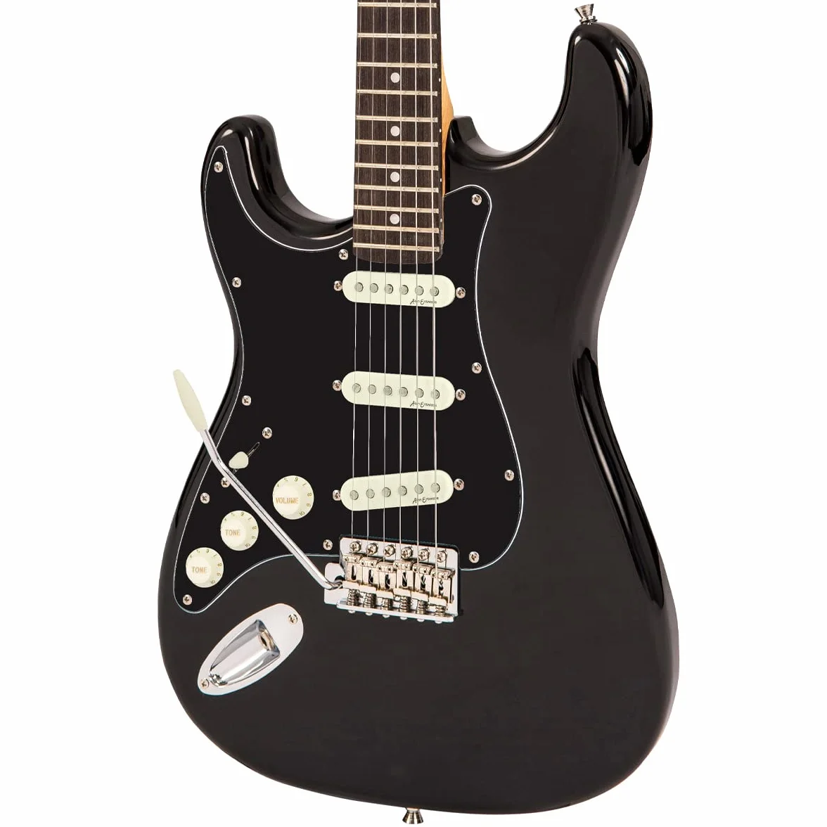 VINTAGE V60 COASTER SERIES LEWA GITARA ELEKTRYCZNA - BŁYSZCZARNA