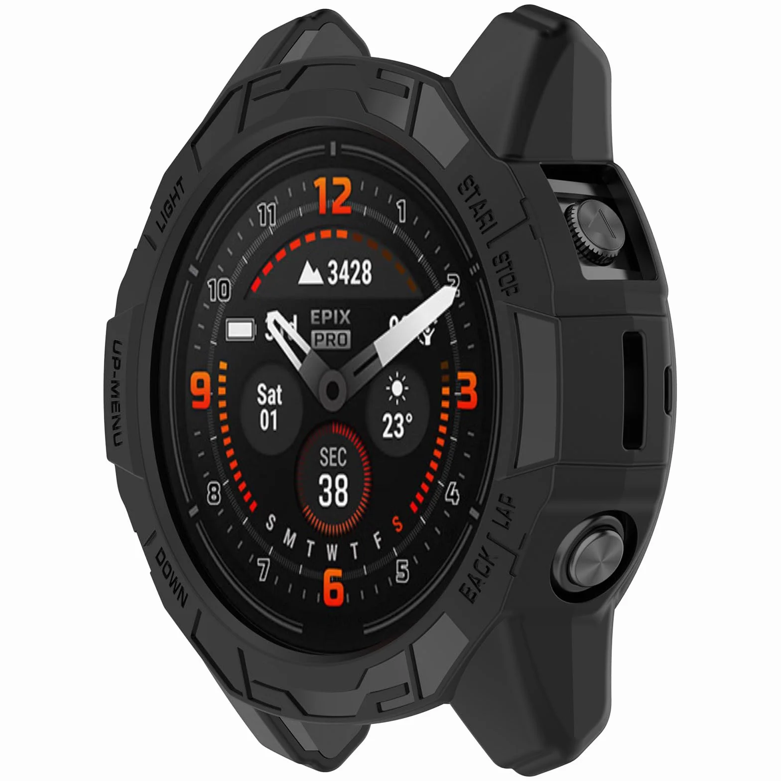 Etui kompatybilne z Garmin Epix Pro Gen 2 47 mm/Fenix 7 Pro/Fenix 7, etui ochronne z TPU, osłona ramy zegarka, akcesoria (czarne)