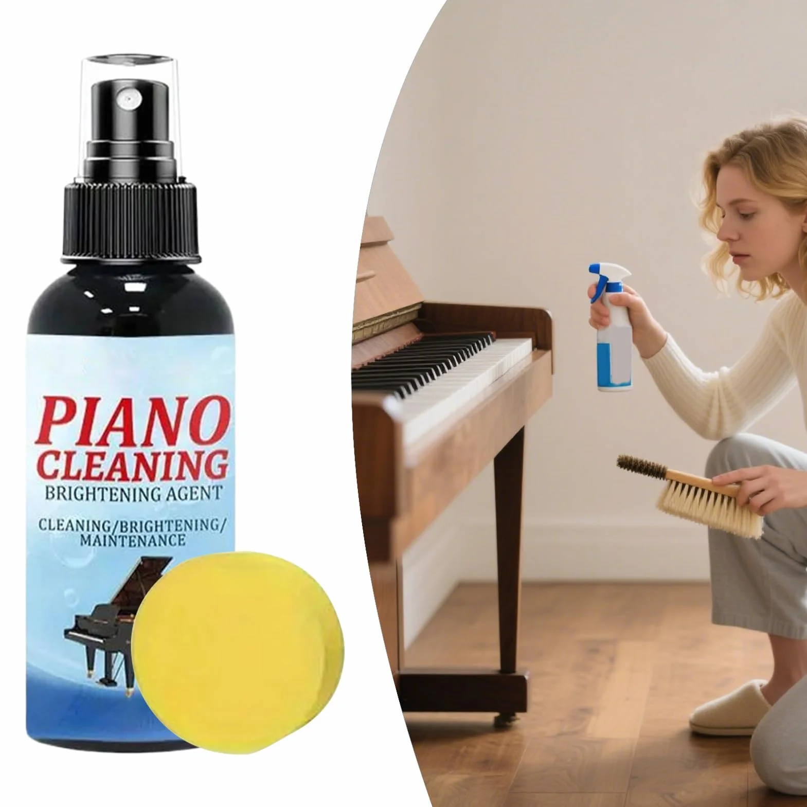 Płyn Do Czyszczenia Klawiszy Fortepianu | Środek Do Polerowania I Czyszczenia Klawiszy Pianina | 100 Ml Płyn Usuwający Plamy I Odcinki Palców | Klawiatur Muzycznych I Komputerowych