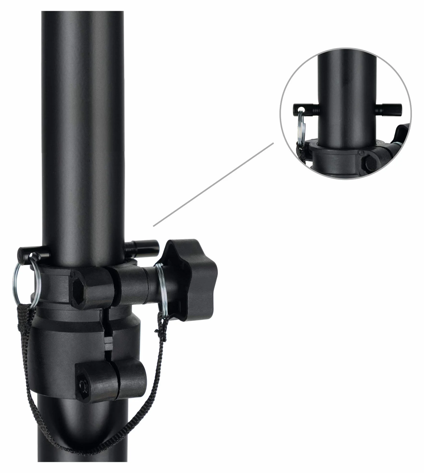 Pronomic SLS-10 statyw do monitora studyjnego (regulacja wysokości od 80 cm do 130 cm, trójkątna podstawa, gumowe nóżki, kolce z kolcami, stal, płyta nośna z gumowymi paskami) czarny malowany proszkowo