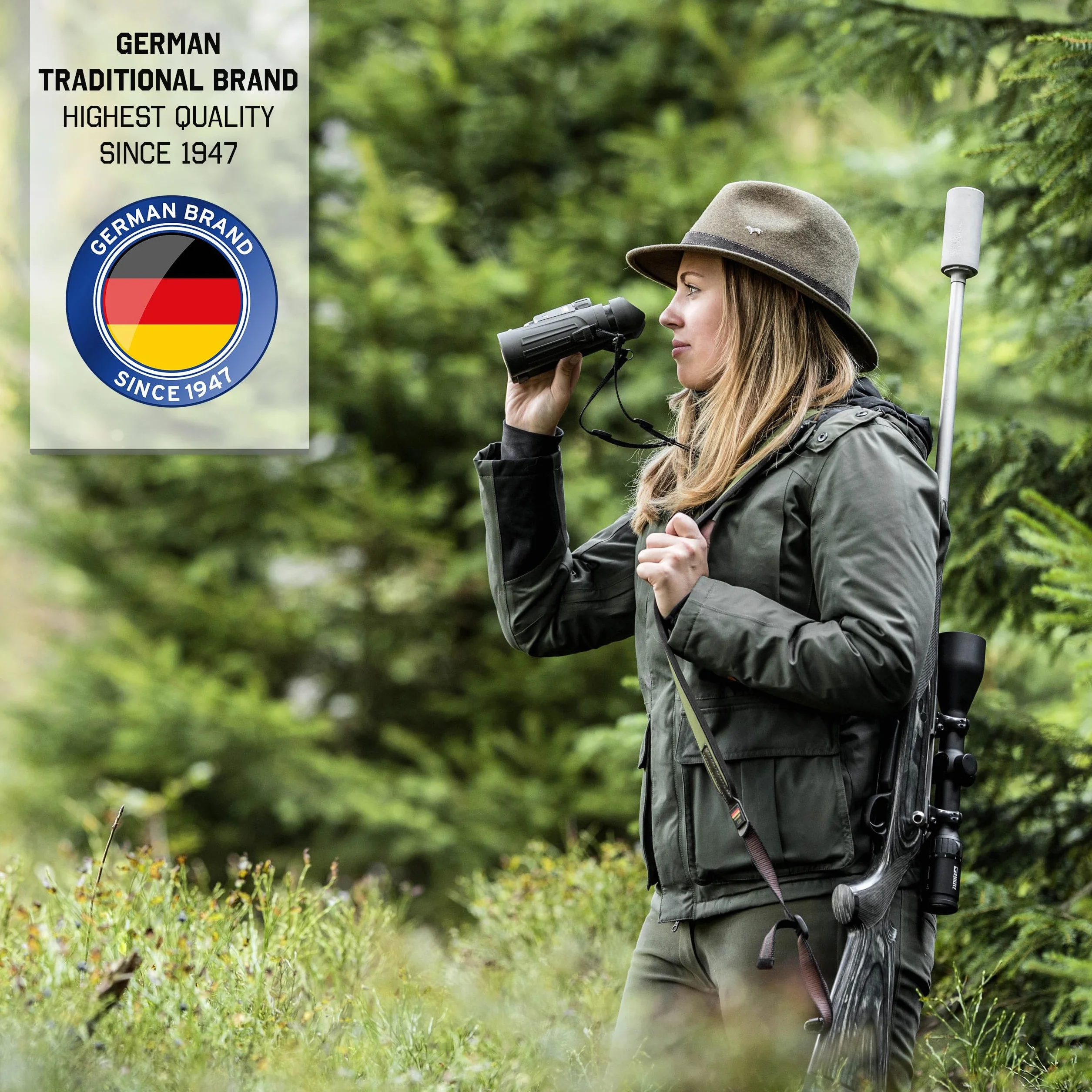 STEINER lornetka myśliwska Observer 8x42 - niemiecka optyka wysokiej jakości, wszechstronne, jasne i kontrastowe obrazy, lekka konstrukcja krawędzi dachu