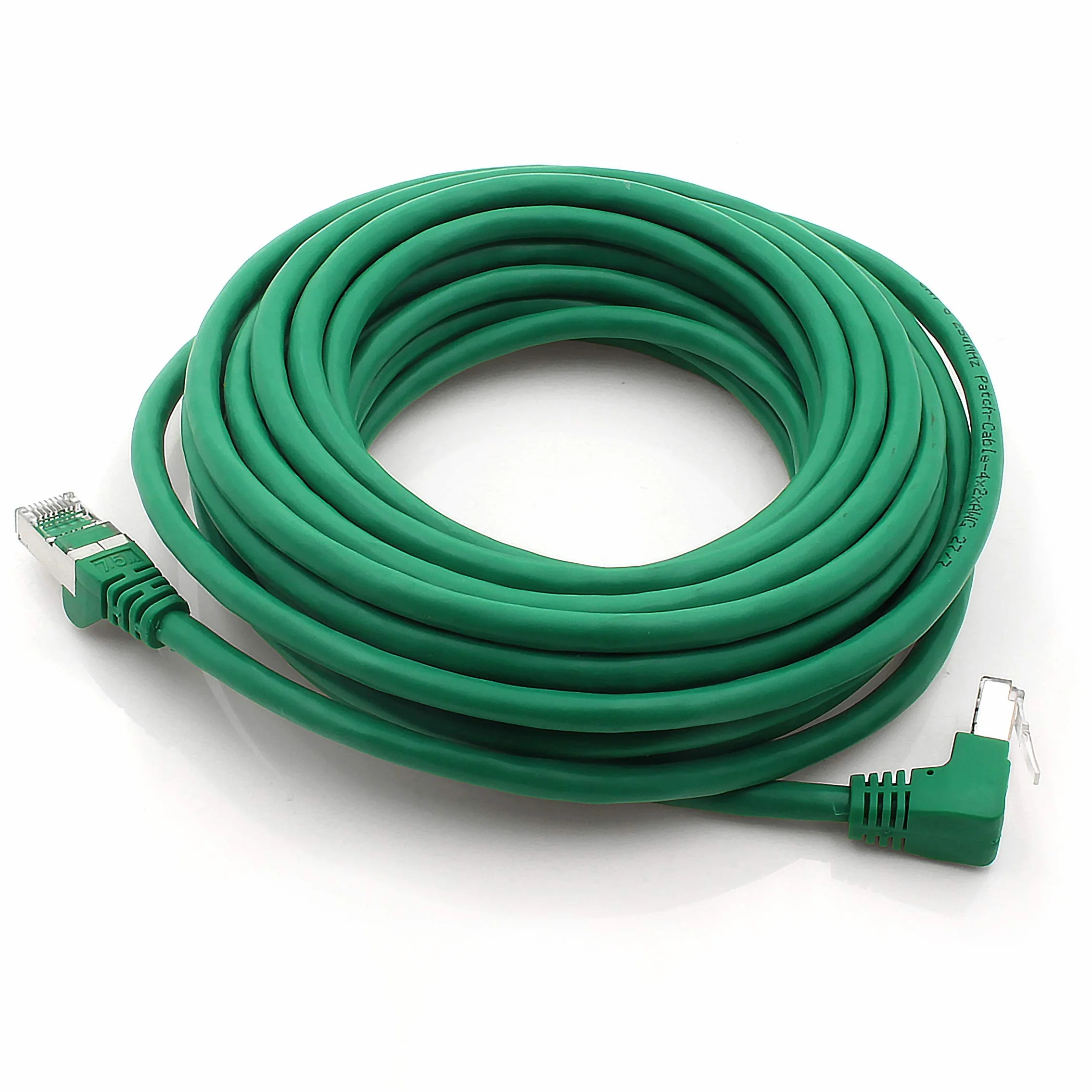 1aTTack.de 366140 Kabel sieciowy Cat.6 kątowy 90 stopni 0,5m - zielony - 5 sztuk - Kabel krosowy Cat6 (SFTP PIMF) 1000Mbit/s Złącze Rj 45-5 x 0,5m metrów zielony