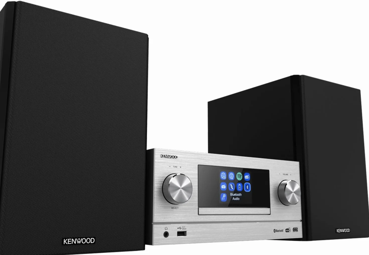 Kenwood M-9000S-S – inteligentny system Micro Hi-Fi z radiem internetowym, DAB+, CD/USB i strumieniowym przesyłaniem audio, kolor srebrny