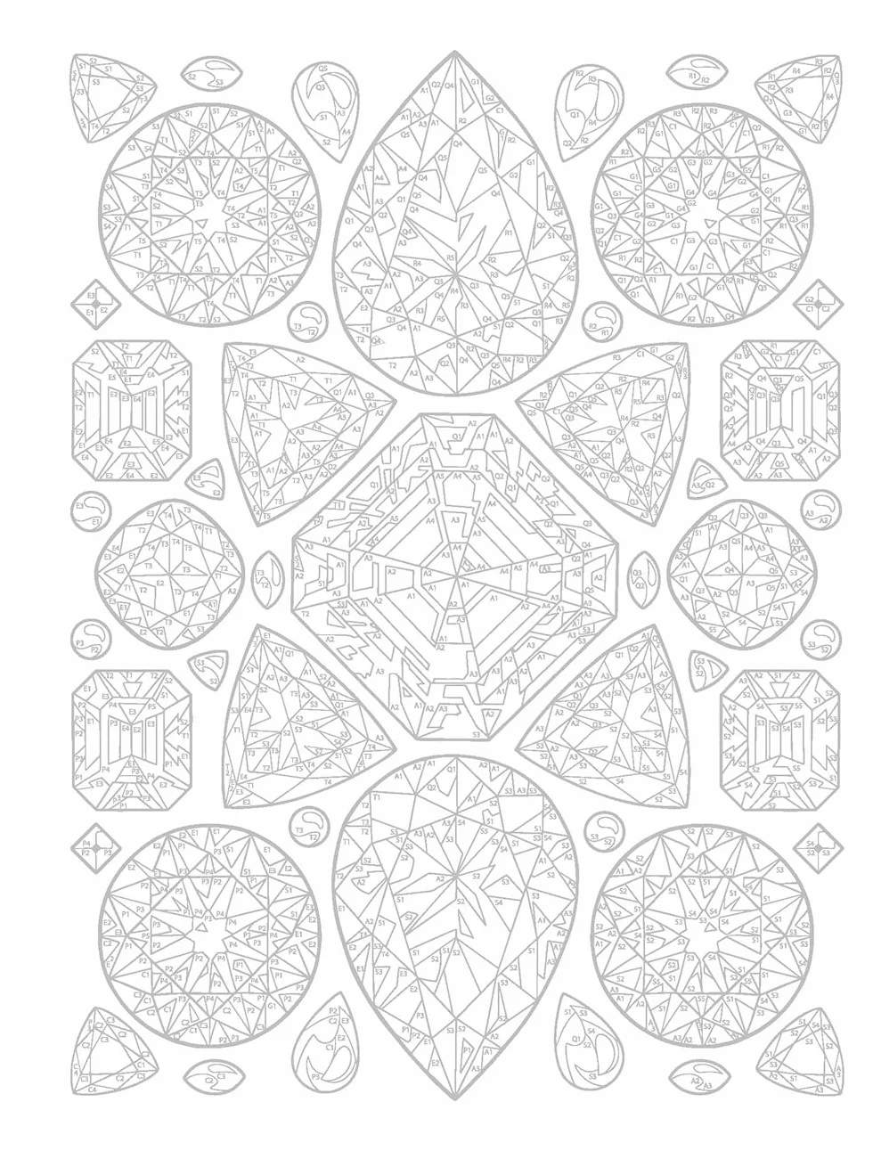 Creative Haven Gemstones Color by Number