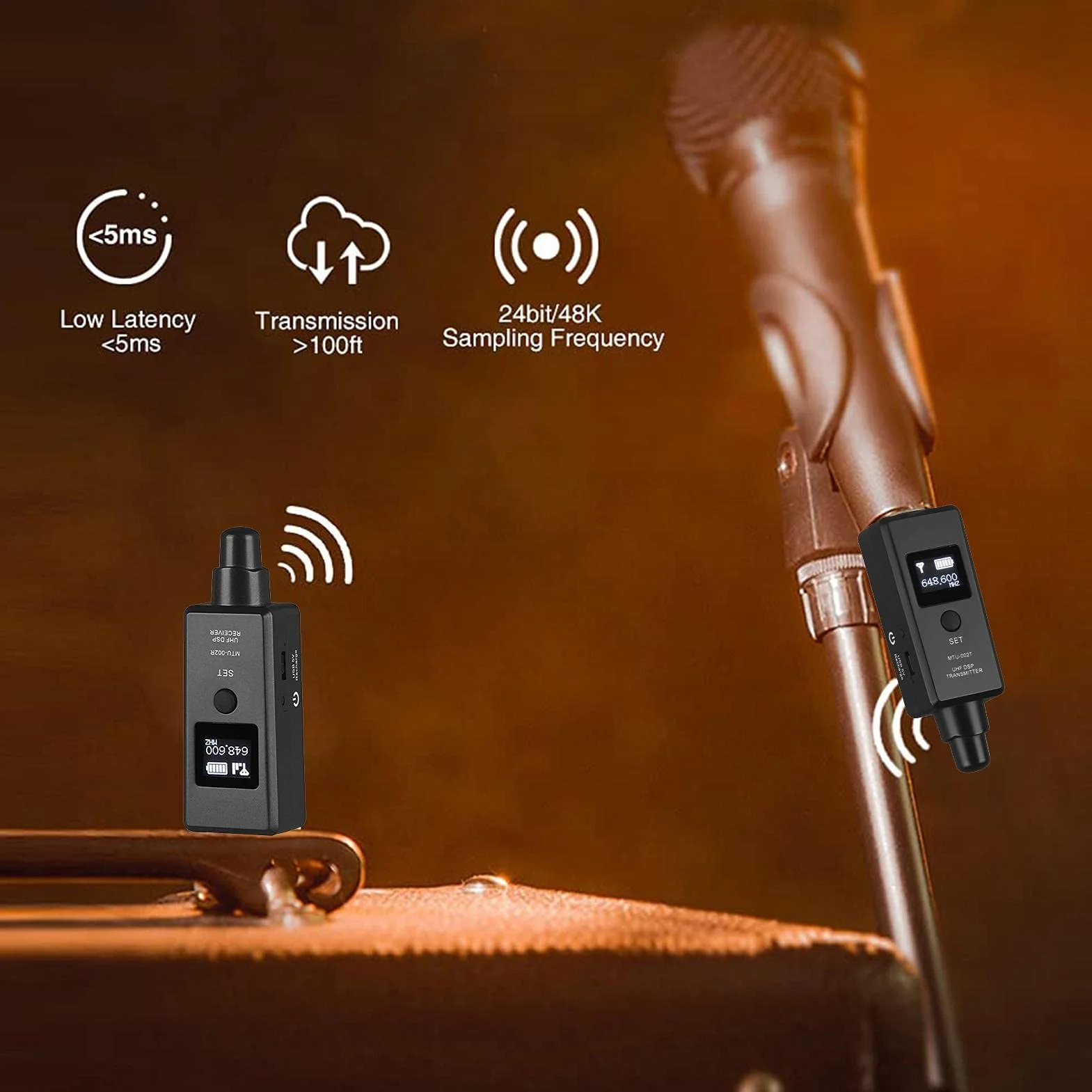 Bezprzewodowy nadajnik i odbiornik mikrofonu, bezprzewodowy adapter mikrofonowy do mikrofonu dynamicznego, miksera audio, PA, aparatu