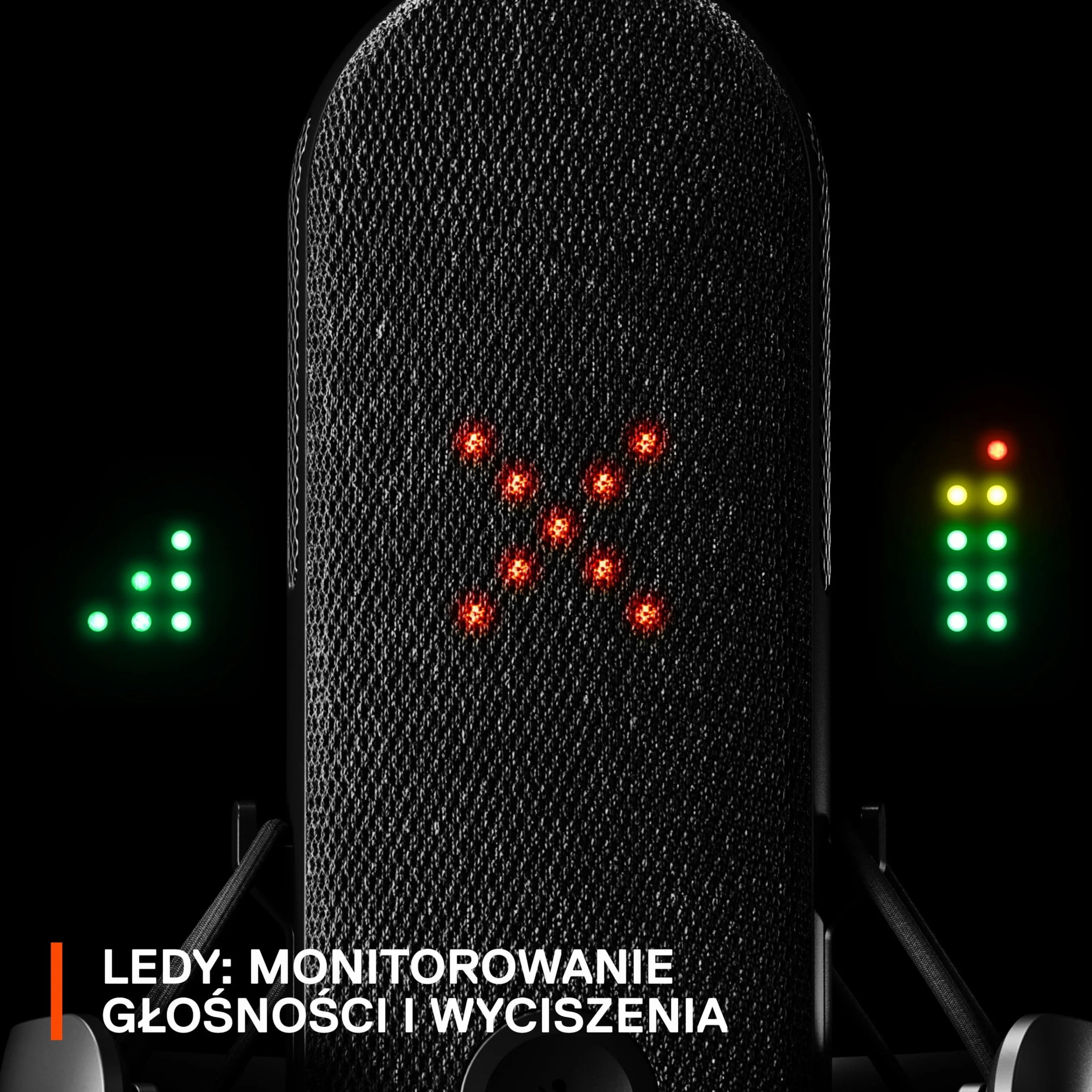 SteelSeries Alias Mikrofon USB do komputera PC — 3 razy większa kapsuła do gier, streamingu i podcastów — Redukcja szumów SI — Dioda LED monitorowania poziomu i wyciszenia — Kosz antywibracyjny