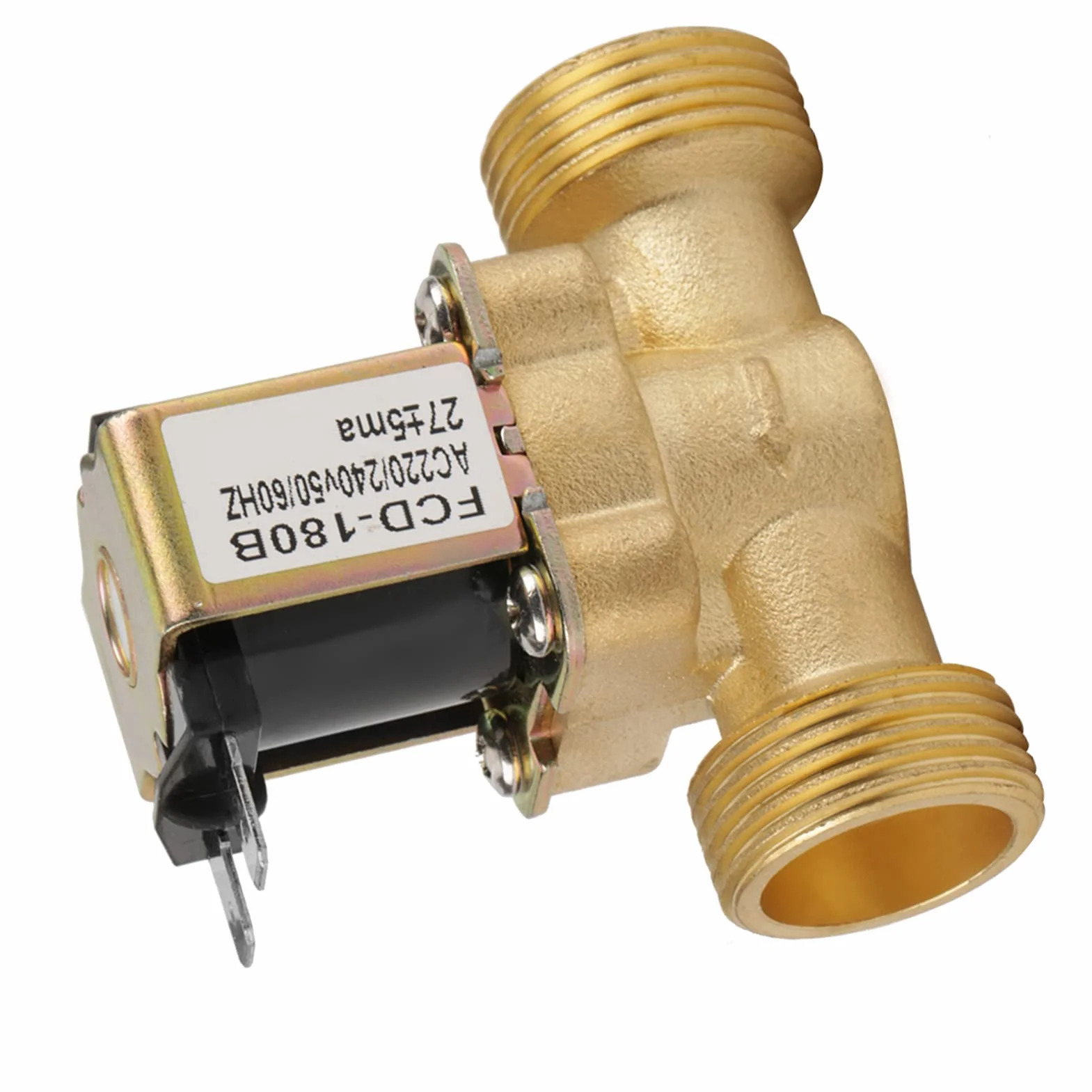 Zawór elektromagnetyczny 220 V Agua Mosiądz Magnetventil 230V G3/4 Wejście 2-drożne N/C Elektryczny zawór elektromagnetyczny normalnie zamknięty AC 220/240V Fcd-180B
