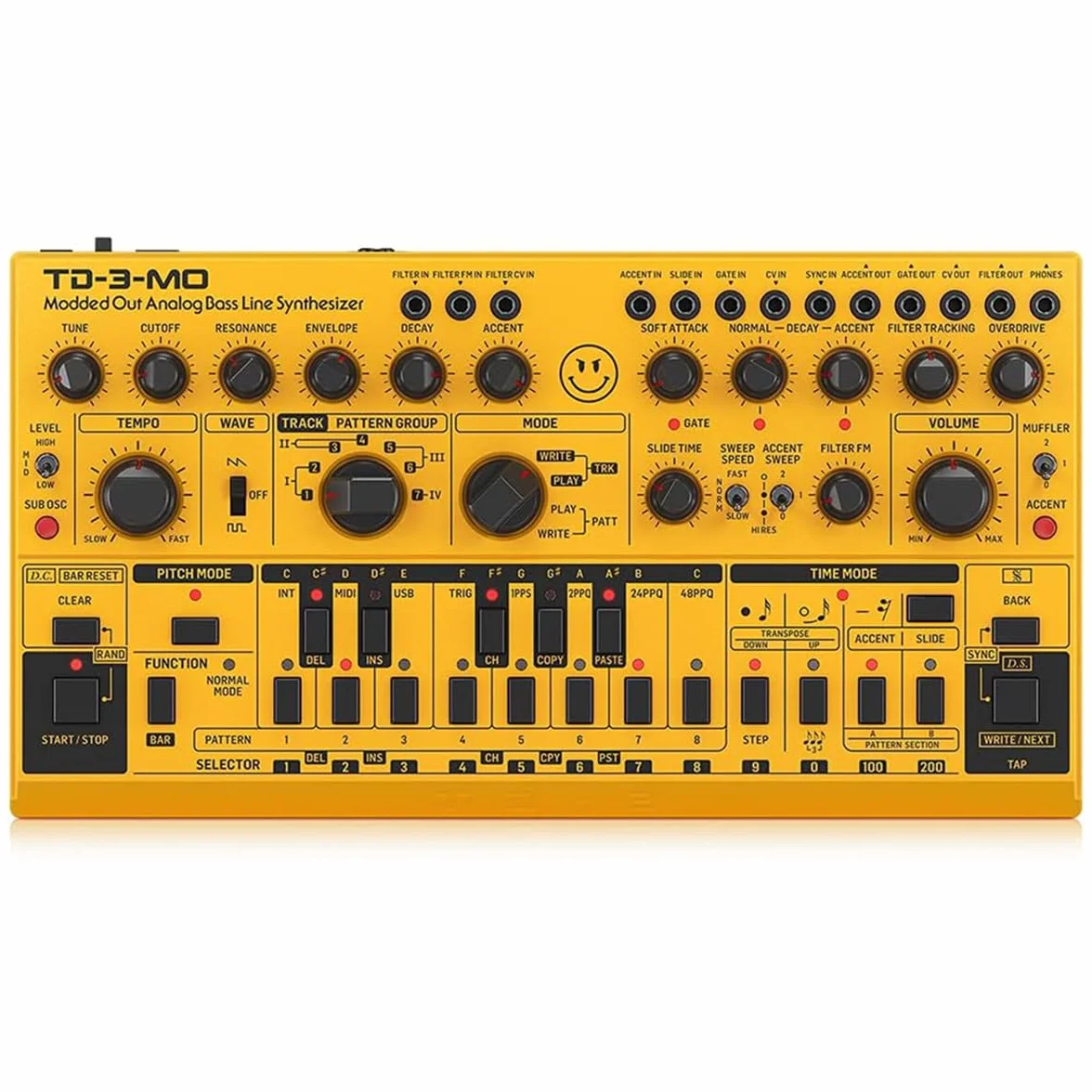 Behringer TD-3-MO-AM Desktop Synthesizer – “Modded Out” Analog Bass Line Synthesizer (Amber Color) – for Synthesizer Musicians