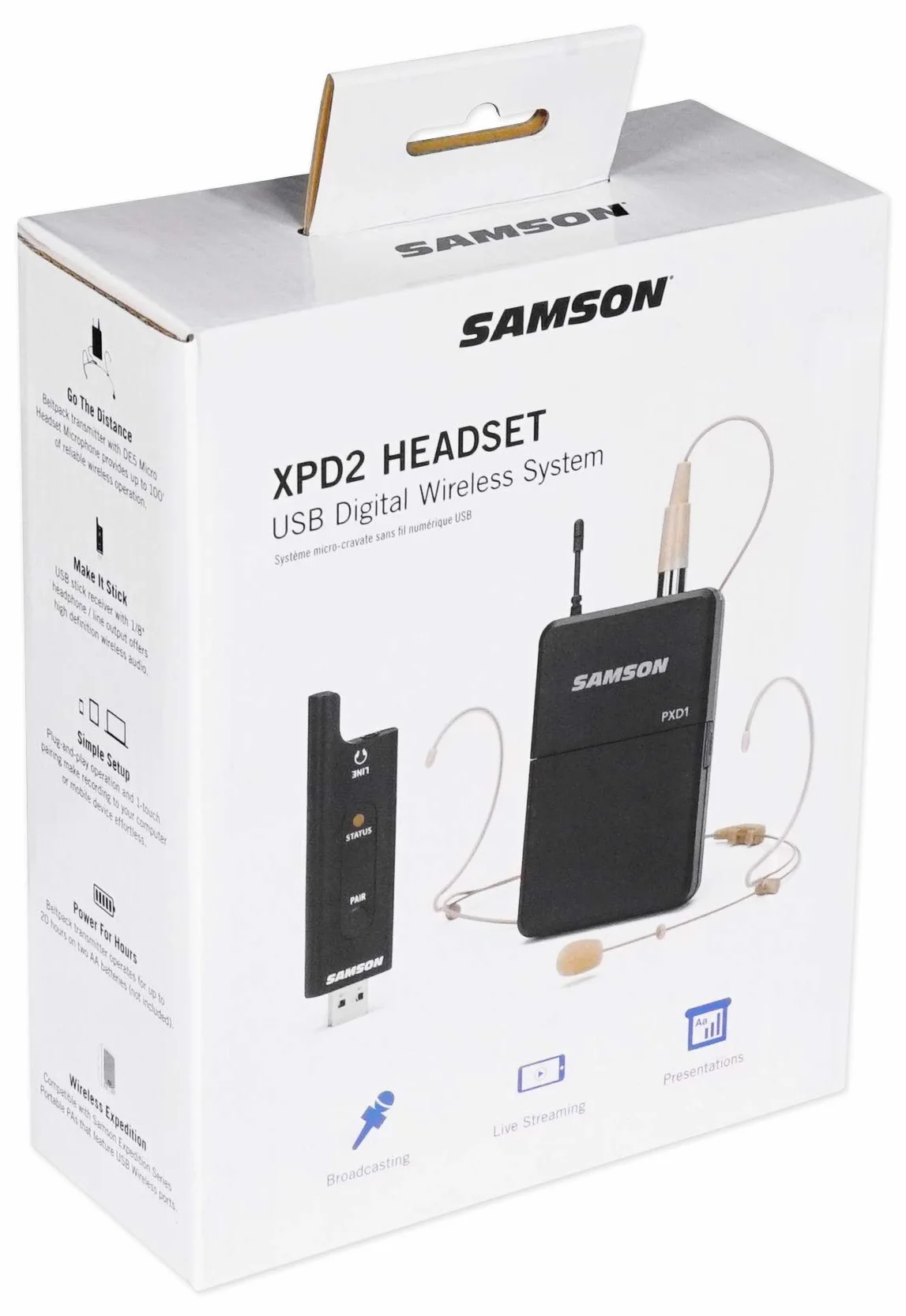 Samson XPD2 zestaw słuchawkowy mikrofon - cyfrowy system bezprzewodowy USB