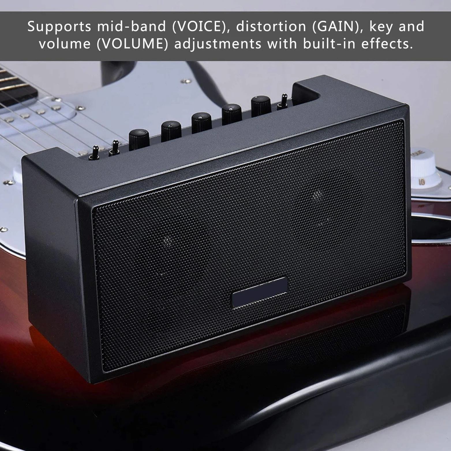 Wzmacniacz Gitara Elektryczna, Mini Gitara Elektryczna Głośnik Praktyka Małe Głośnik Box Akcesoria 8W 100-240V