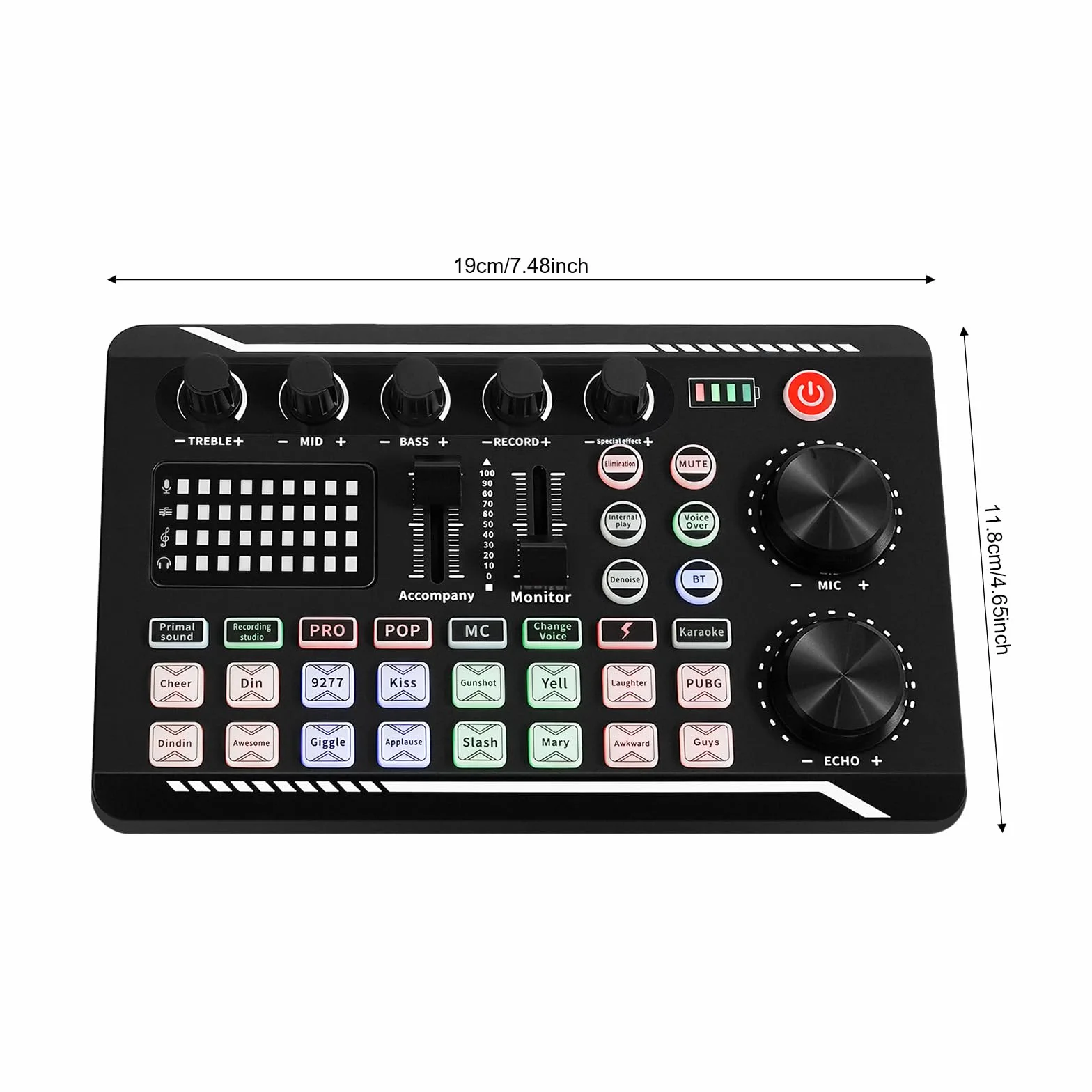 Soundboard Live Sound Card Interfejs audio mikser strumieniowy z efektami dźwiękowymi Bluetooth zmieniacz głosu, karta dźwiękowa do nagrywania podcastów, streaming na żywo, YouTube, PC, smartfon