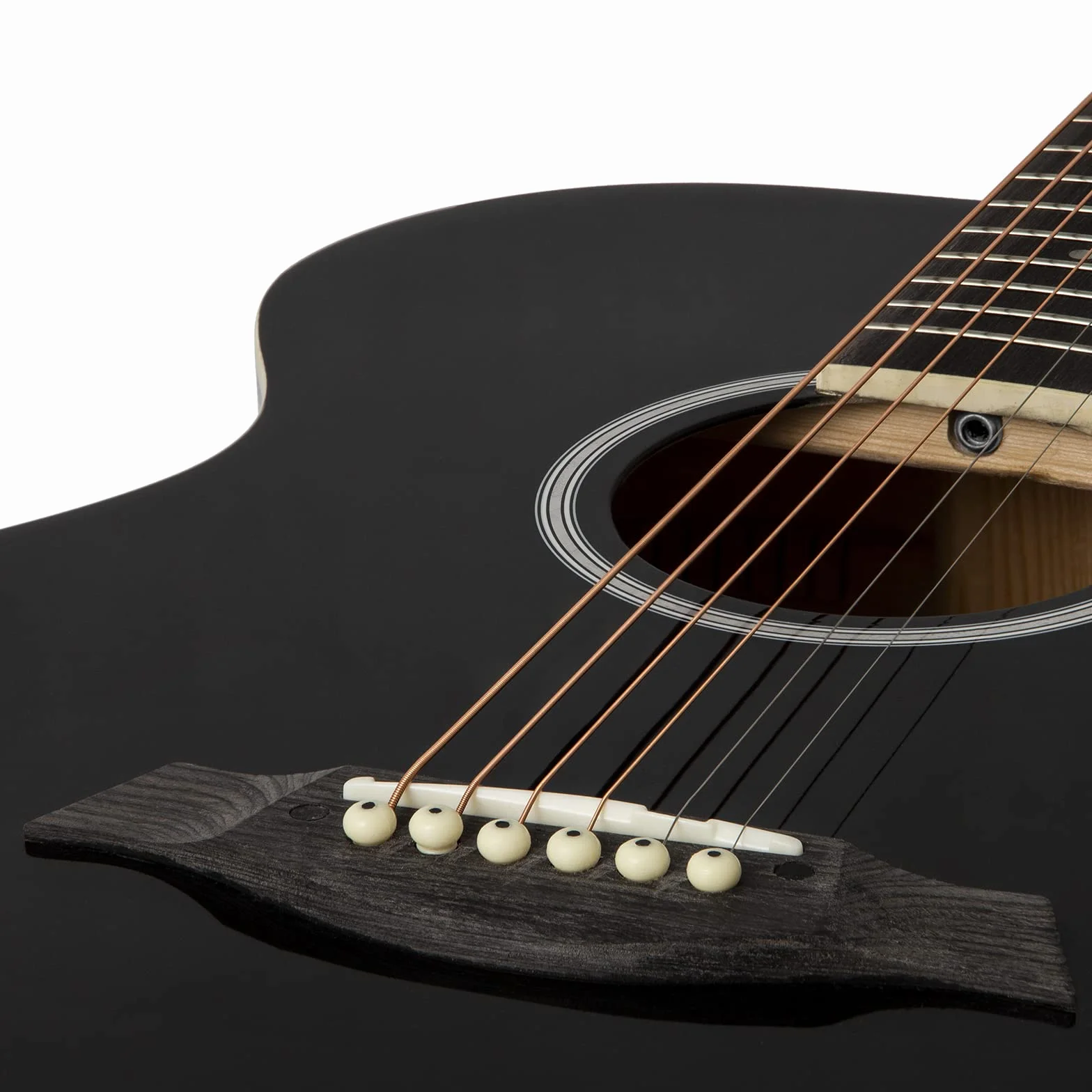 TIGER muzyka pełnowymiarowa gitara akustyczna dla początkujących - czarna, ACG2-BK