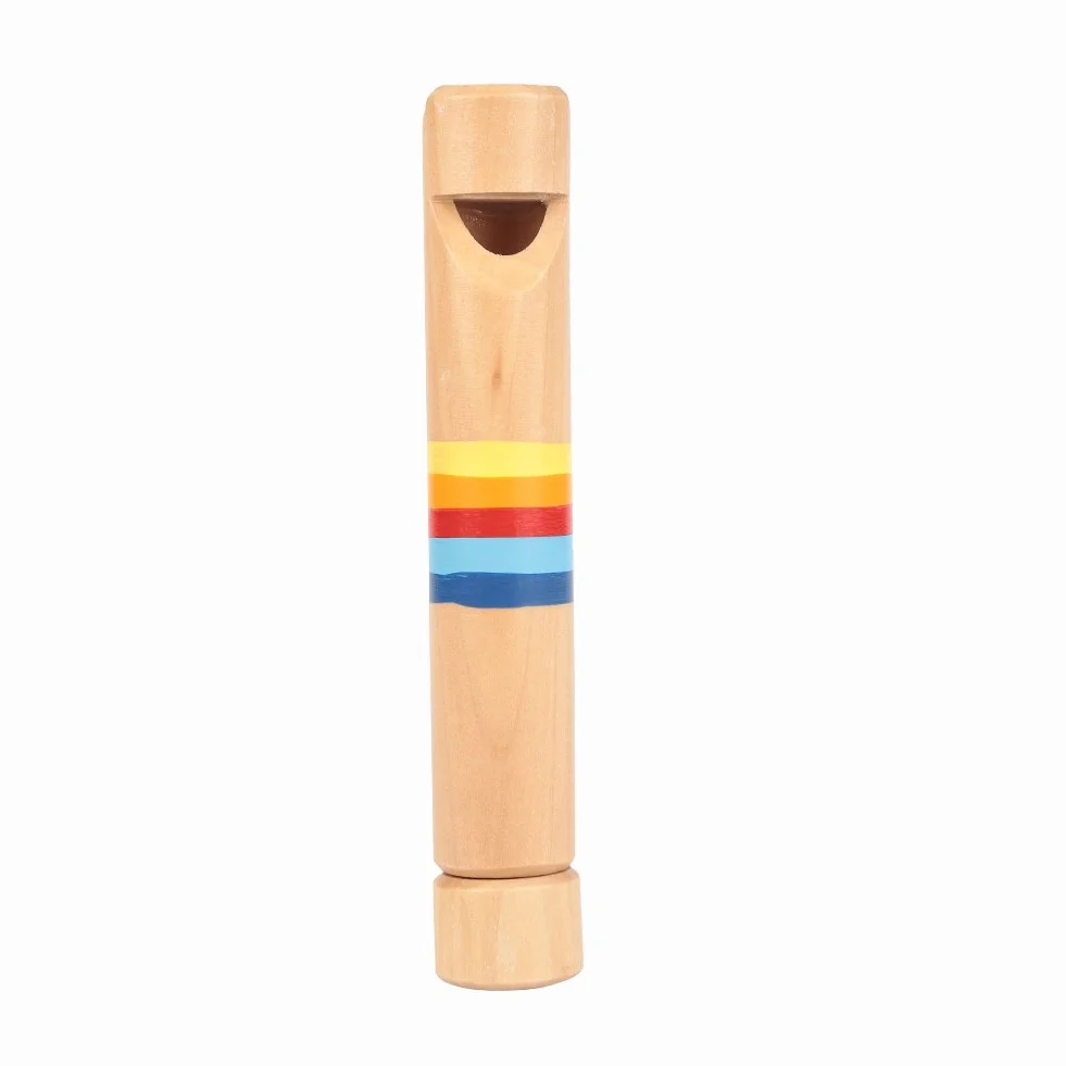 RiToEasysports Drewniany Fipple Piccolo, Edukacyjny Drewniany Flet Instrument Zabawka Dla Dzieci