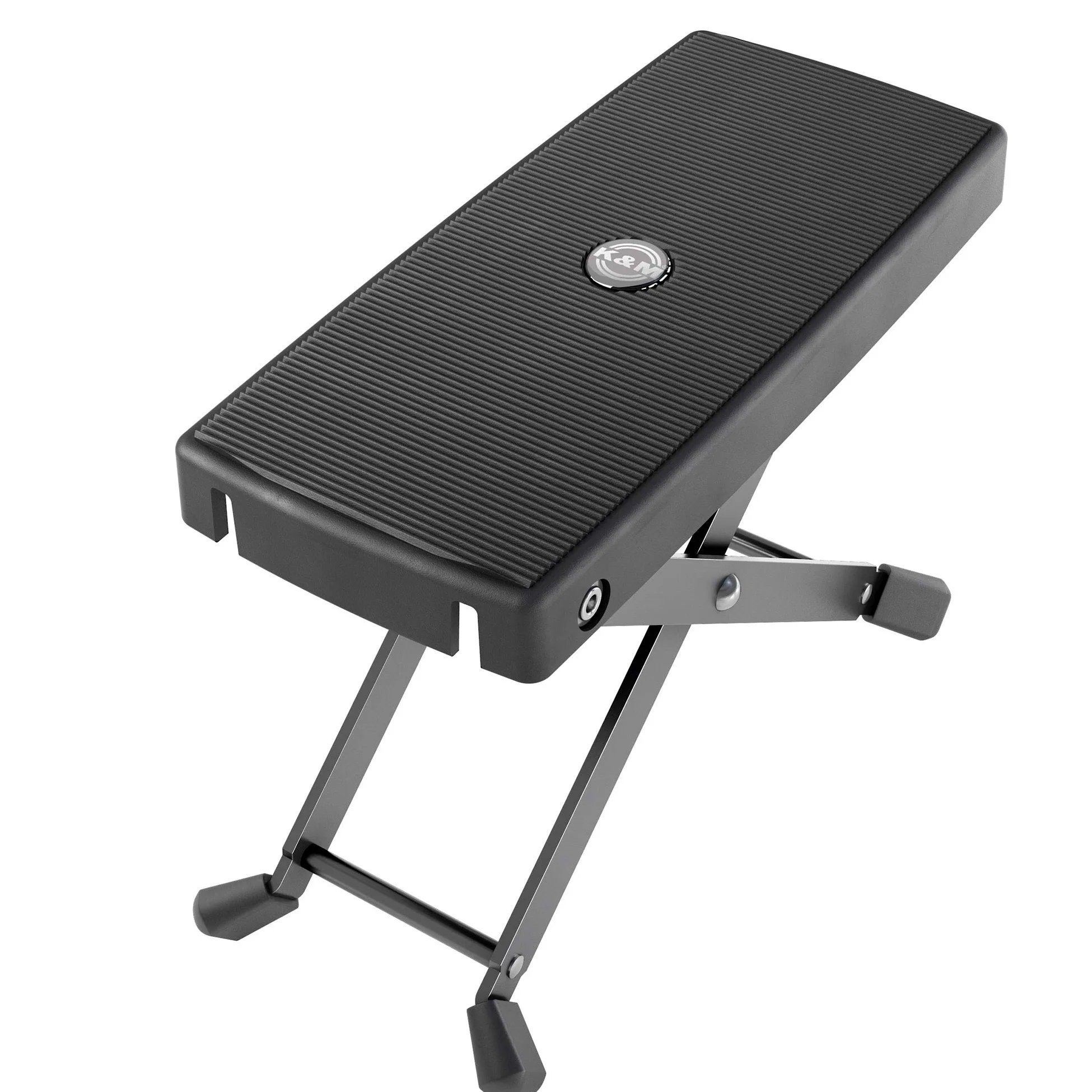 K&M 14640 podnóżek w kolorze czarnym – 6-stopniowa regulacja z szeroką nakładką – wysokość od 119 do 264 mm – z aluminium