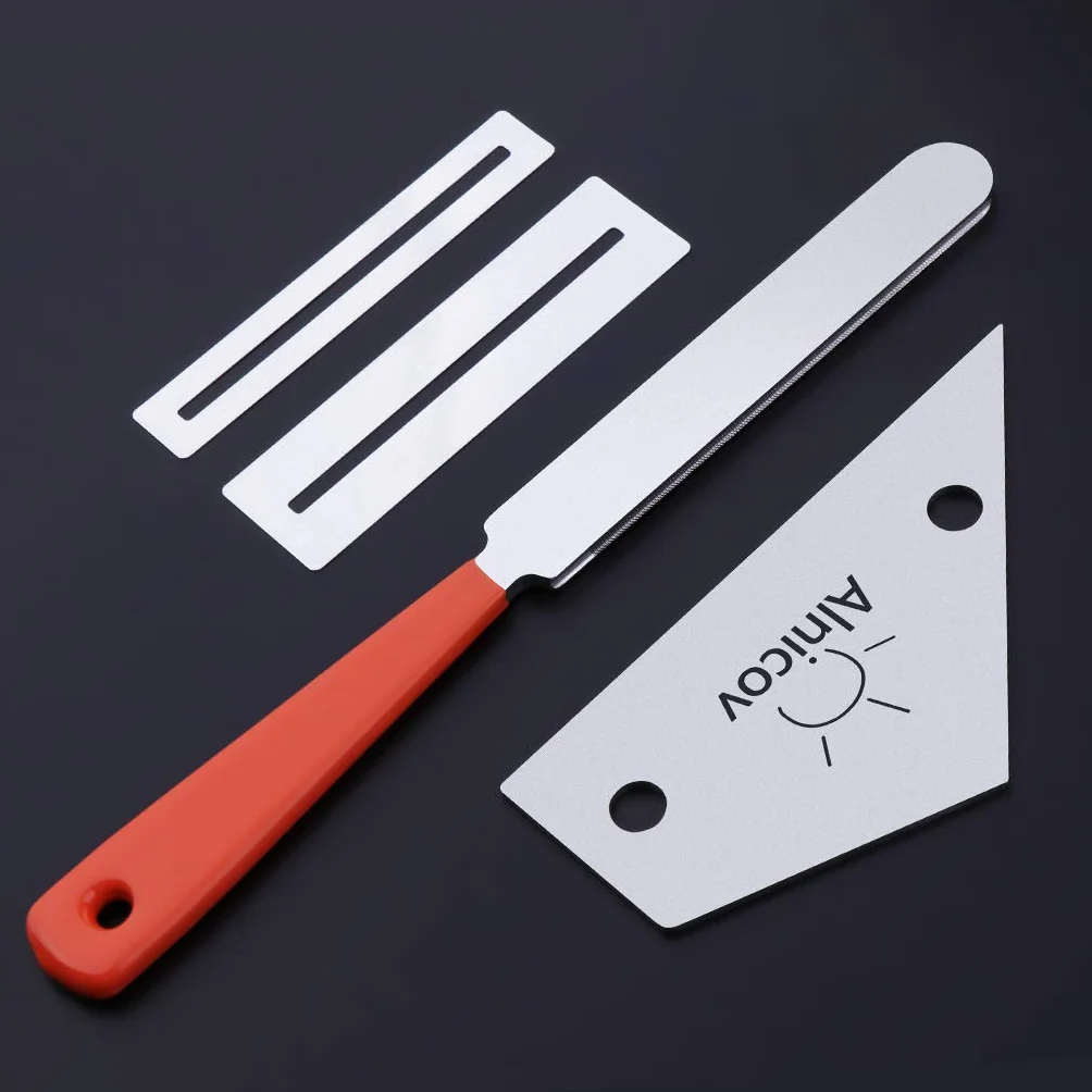 Alnicov Zestaw narzędzi do naprawy gitary Luthier Tool Kit – stal szlachetna gitara fret + fret rocker level + osłona gryfu