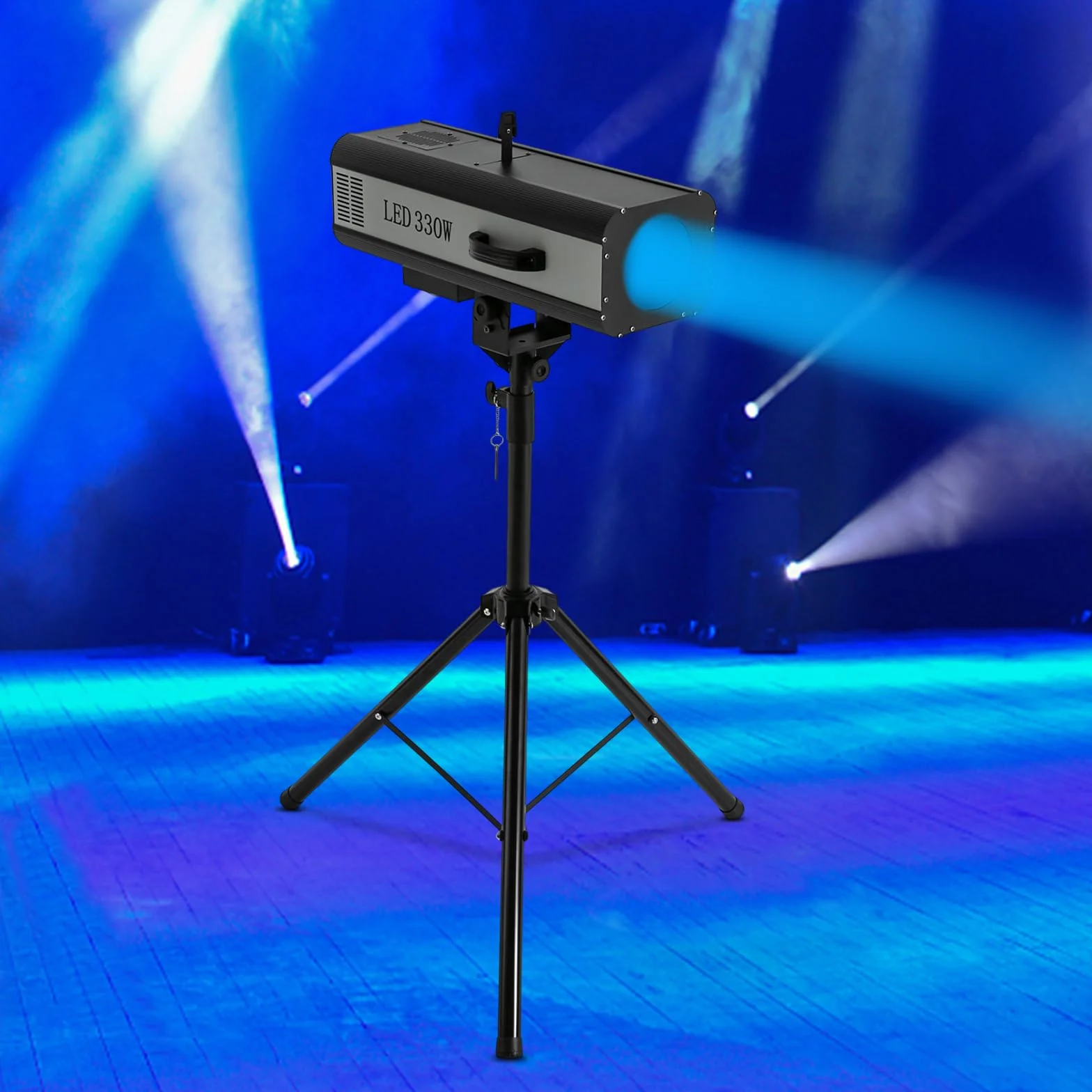 Oświetlenie sceniczne LED, oświetlenie sceniczne, światło imprezowe ze statywem 330 W, reflektor do teatru, na wesele, DJ, pokazy, 6 kolorów, 3200 K, 5600 K, 6000 K, bezstopniowy efekt świetlny, IP20