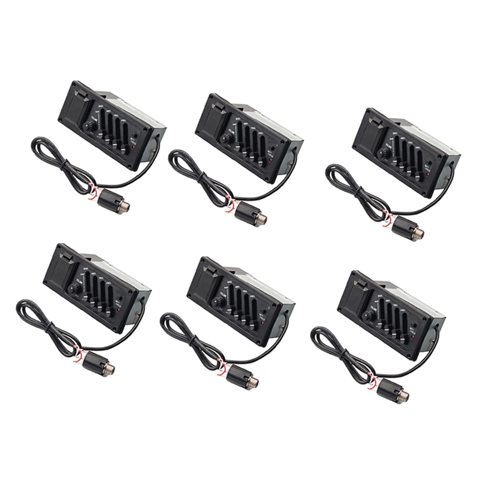 6 Sztuk 4 Zespół Gitara Akustyczna Korektor Gitara Akustyczna Przedwzmacniacz Wzmacniacz Piezo Pickup 6.5MM Wyjście Wymiana przetwornika gitary