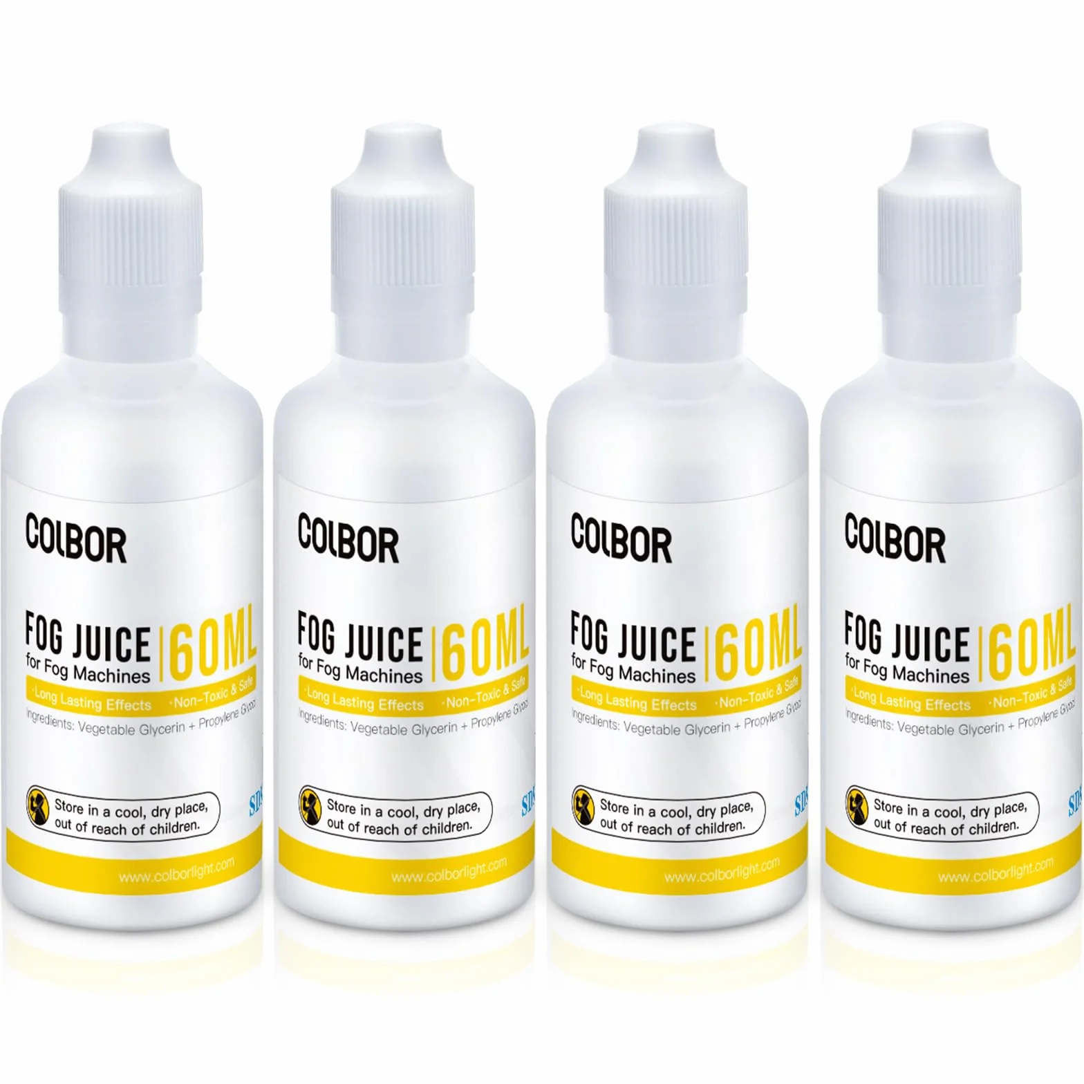 COLBOR Płyn do maszyn dymnych 4×60 ml Gęsta mgła gliceryna roślinna CF3/CF5