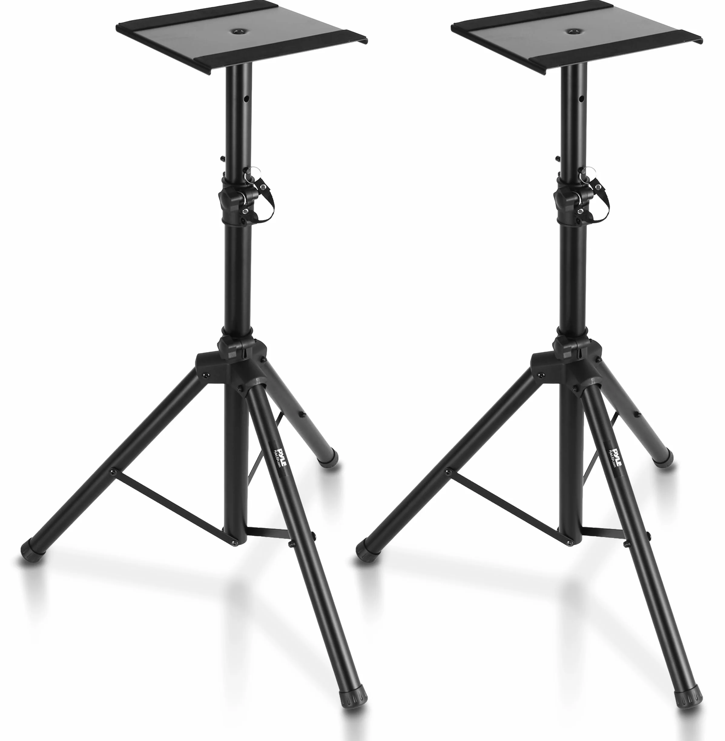 Pyle Podwójny monitor studyjny zestaw stojaków głośnikowych regulowana wysokość 85-135 cm metalowa podstawa