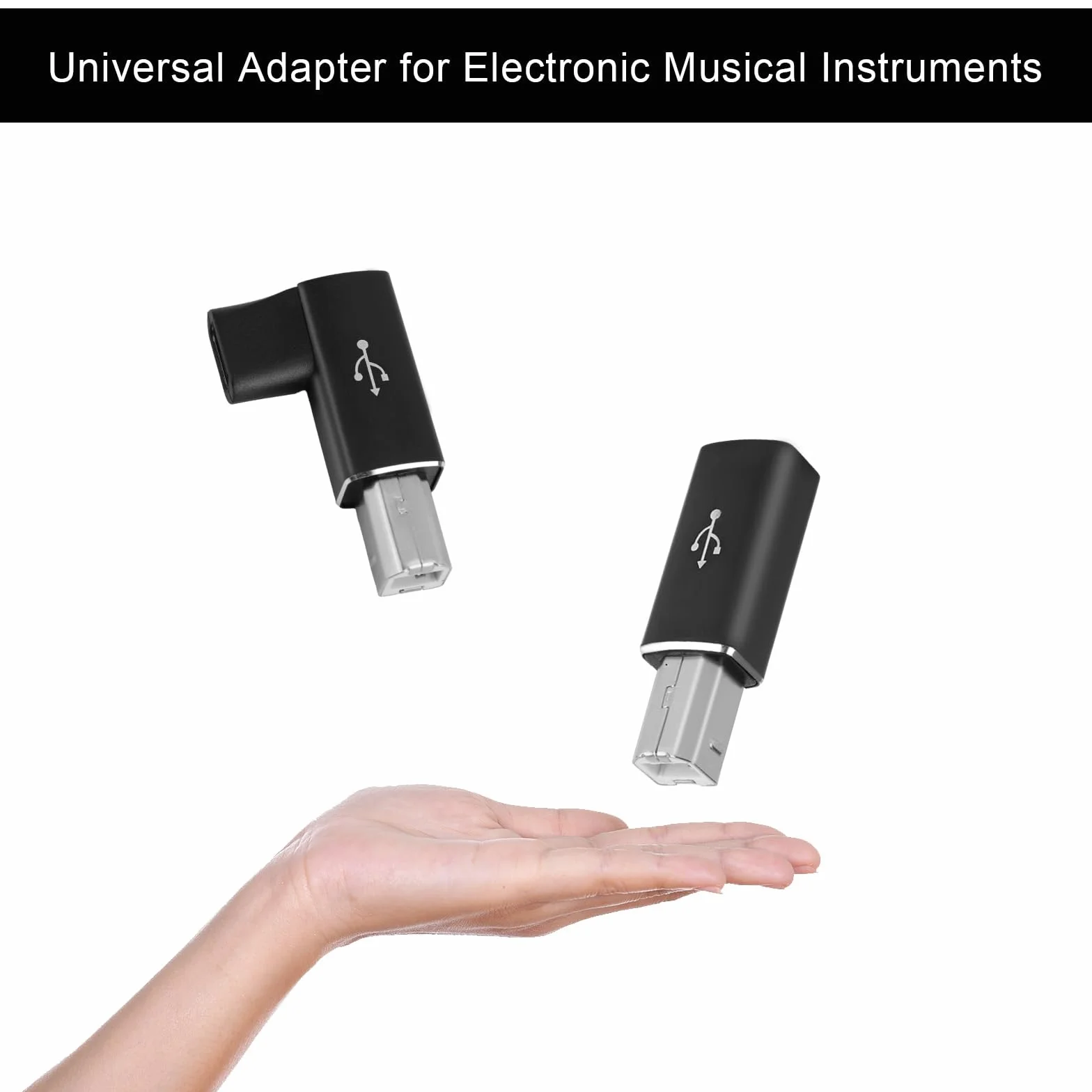 2 Szt. Adapterów USB B do USB C i 2 Szt. Adapterów USB-C do USB-B Pod Kątem 90 Stopni, Kompatybilnych z Drukarkami Pianinami Elektrycznymi Skanerami Laptopami i Urządzeniami Typu C