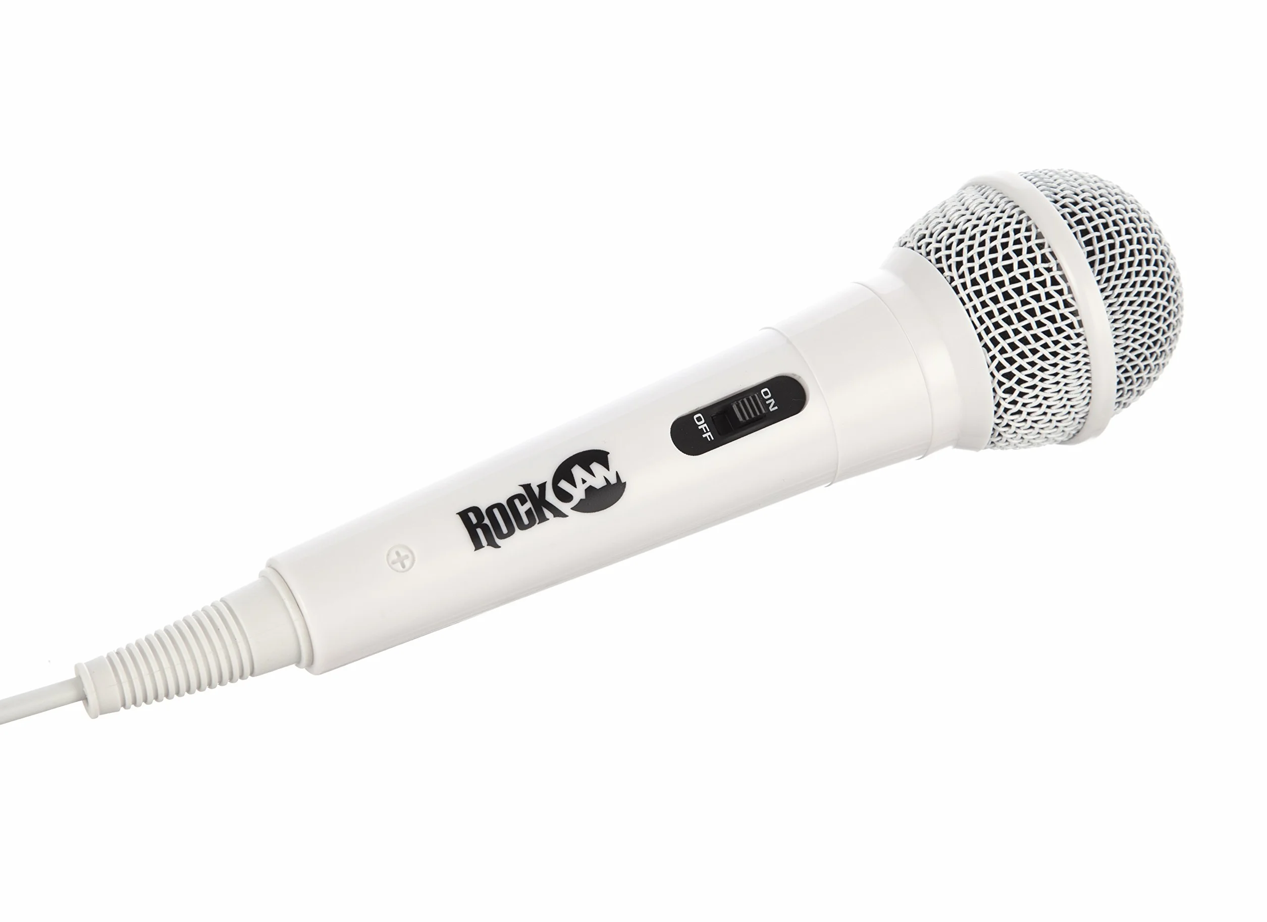 RockJam Mikrofon karaoke przewodowy jednokierunkowy mikrofon dynamiczny z przewodem o długości trzech metrów - biały