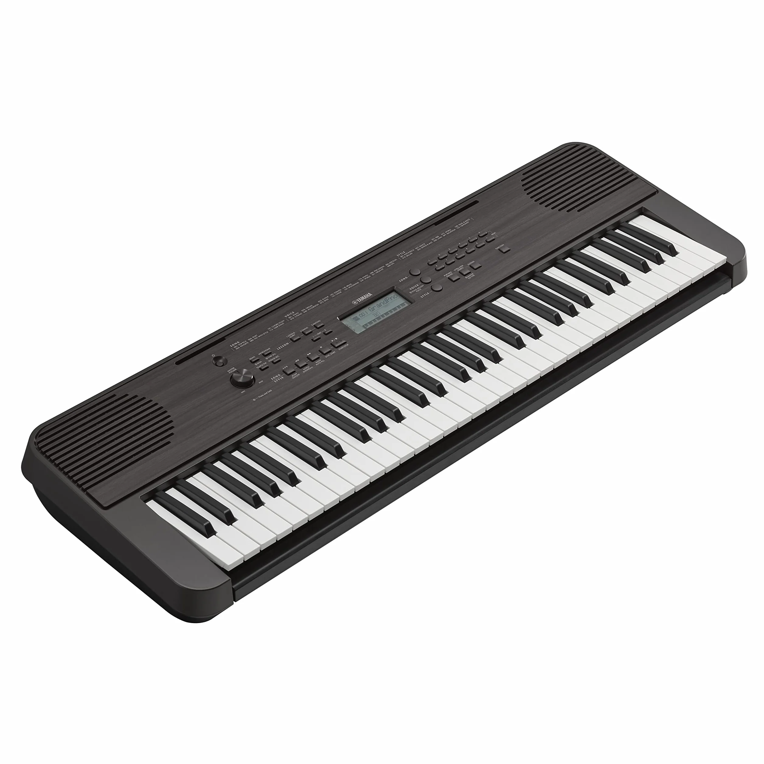 Yamaha Cyfrowa klawiatura PSR-E360DW, ciemny orzech włoski – cyfrowa klawiatura dla początkujących z 61 klawiszami z dynamiką uderzeń – przenośna klawiatura o wszechstronnym wzornictwie do każdego pomieszczenia mieszkalnego