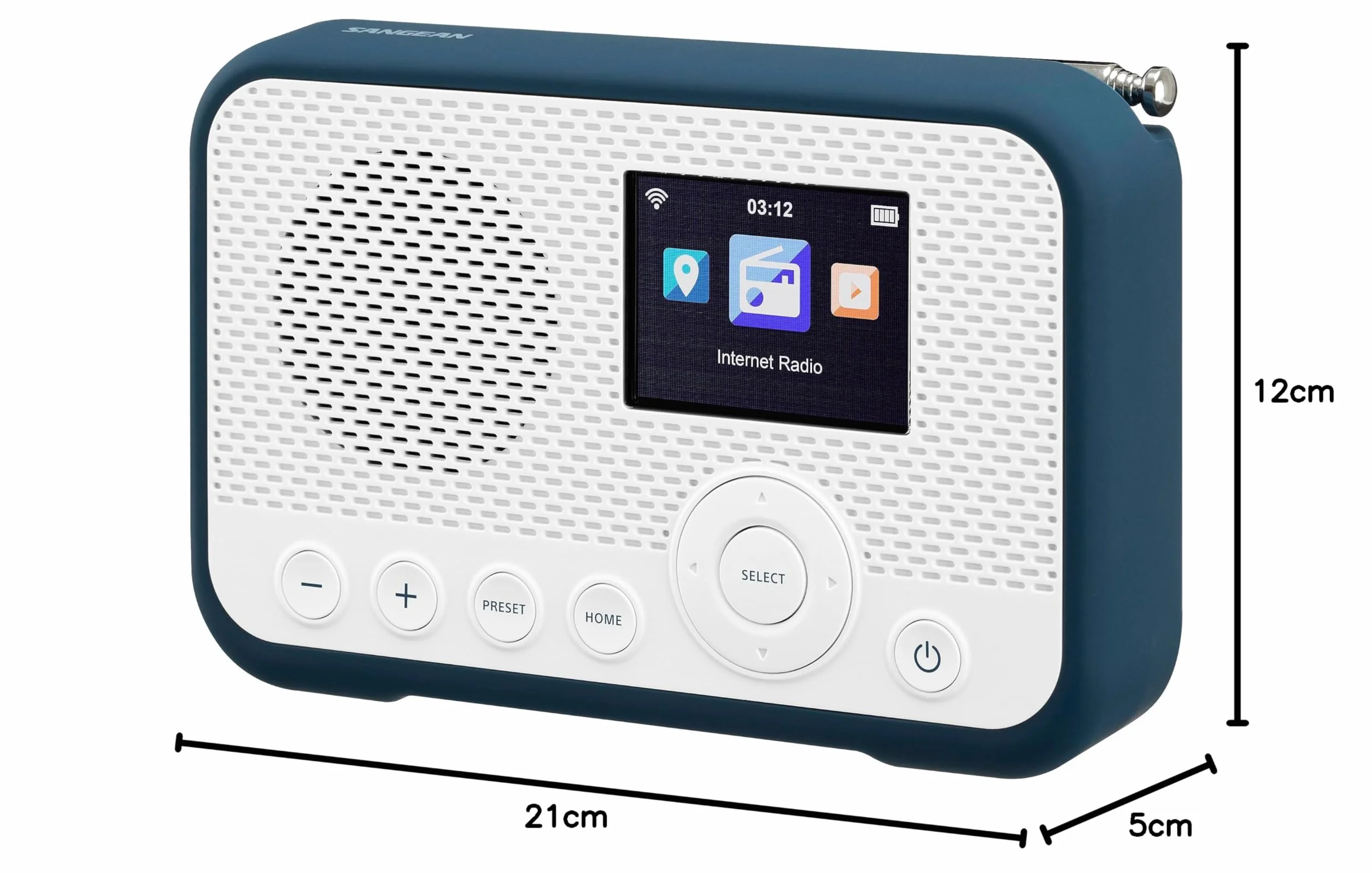 Sangean WFR-39 Internet Taschenradio internetowe, DAB, UKW Internet Tradio, UKW, WiFi Spotify, Weckfunkti
