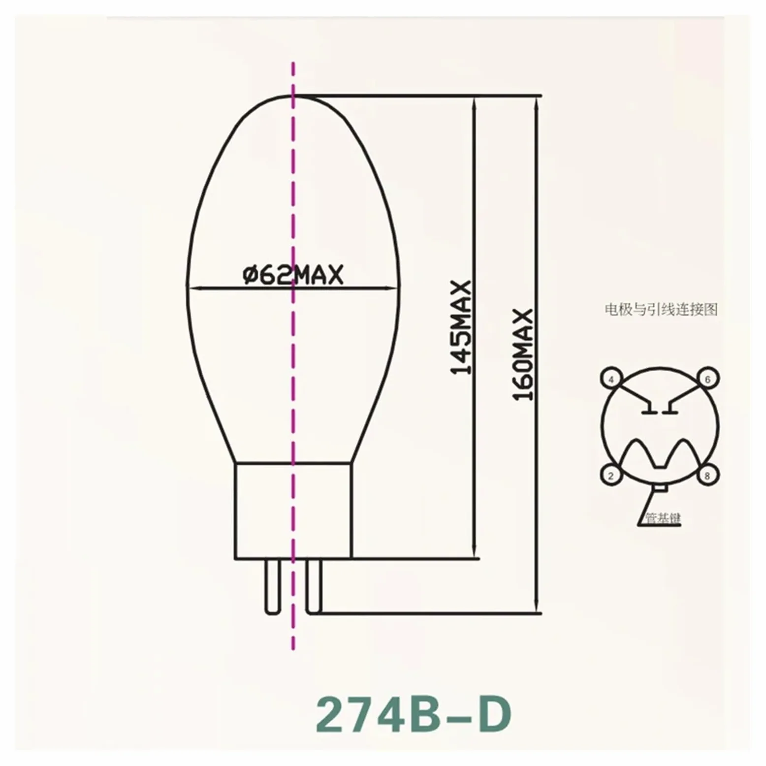 274B-D rura próżniowa zastępuje 274B WE274B 5U4G 5Z3PA GZ34 do zestawu wzmacniacza audio HiFi DIY z czterokierunkowym (4 szt. dopasowany Quad)
