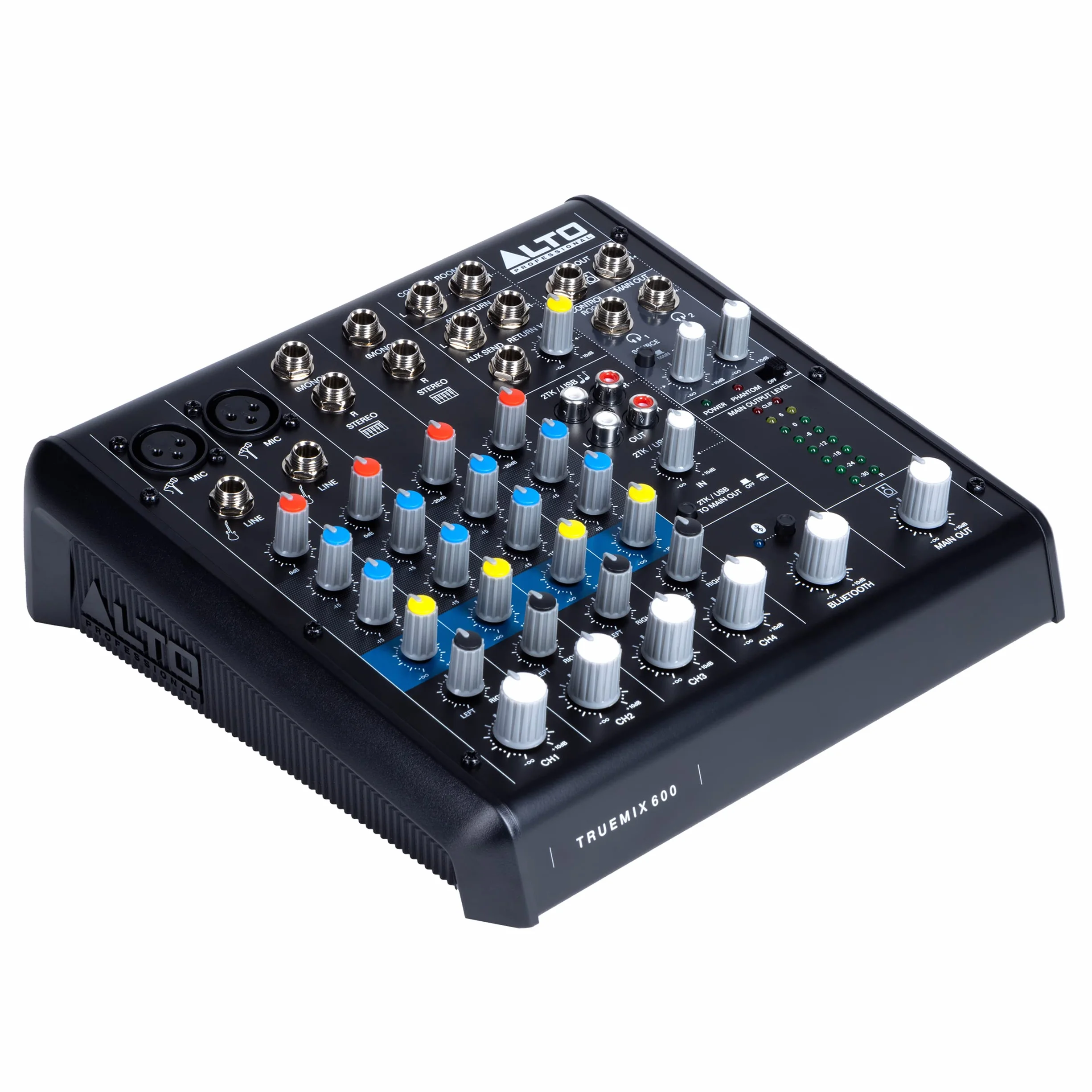 ALTO TrueMix 600 Mikser z 2 Wej. Mikr. XLR i Interfejsem USB Audio i Bluetooth do Podcastów, Występów, Streamowania, Nagrywania i DJ-ingu, PC, Mac